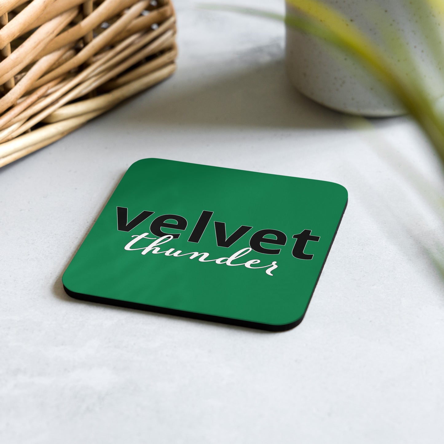 Velvet Thunder Cork-back coaster