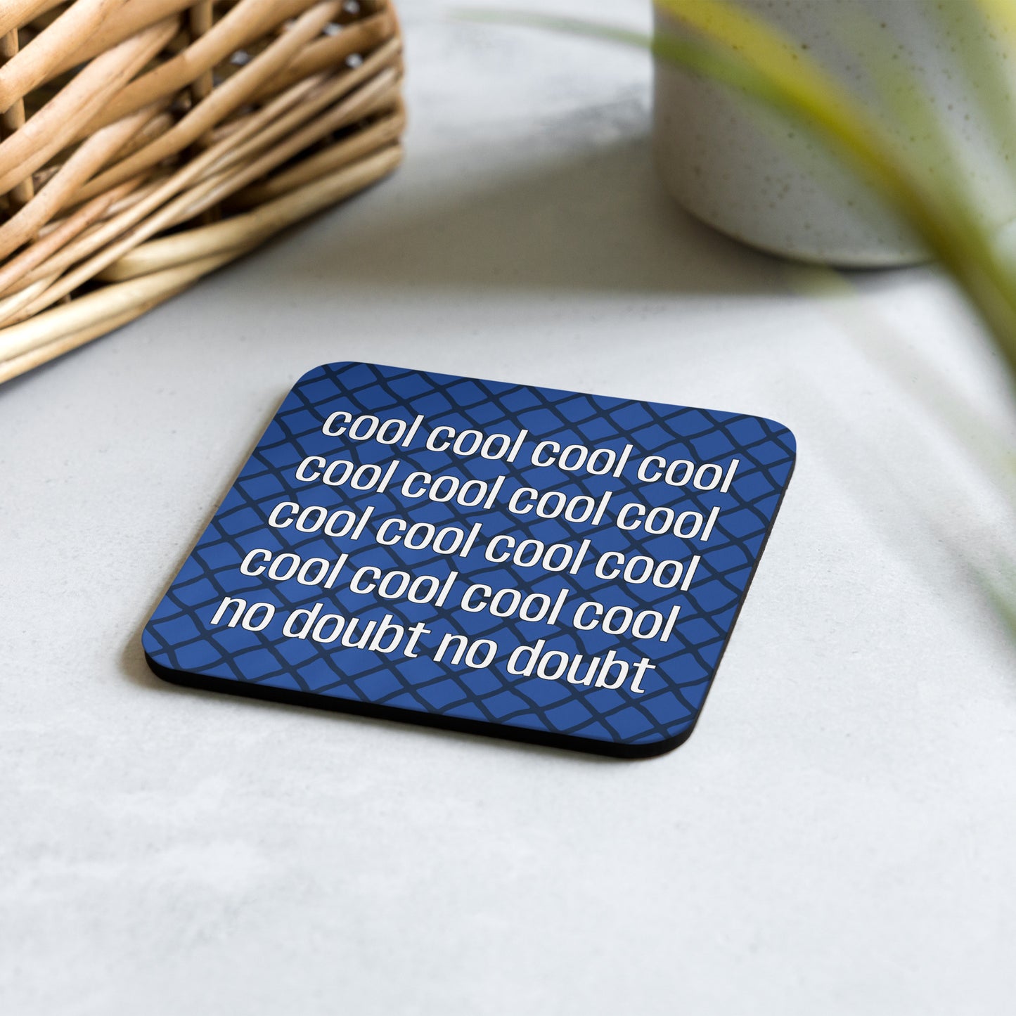 Cool Cool Cool Cool Cork-back coaster