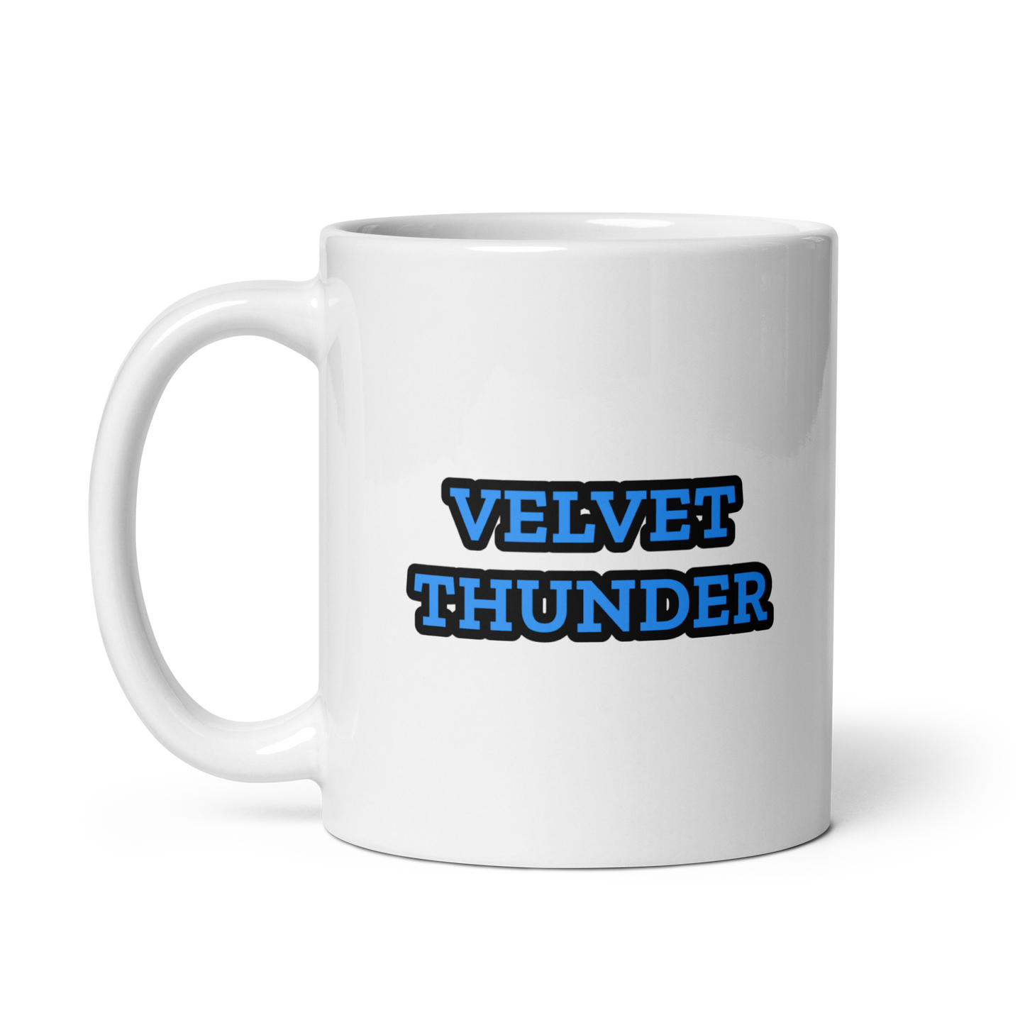 Velvet Thunder White glossy mug