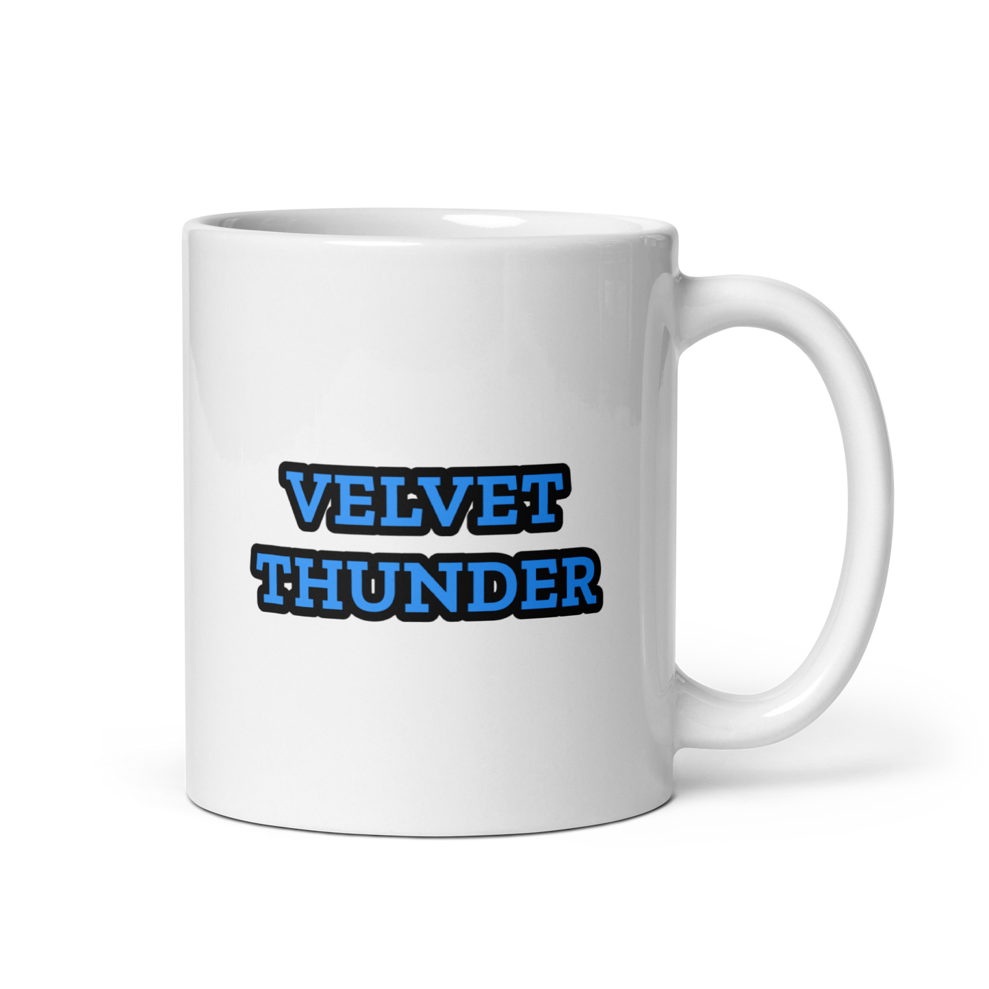 Velvet Thunder White glossy mug