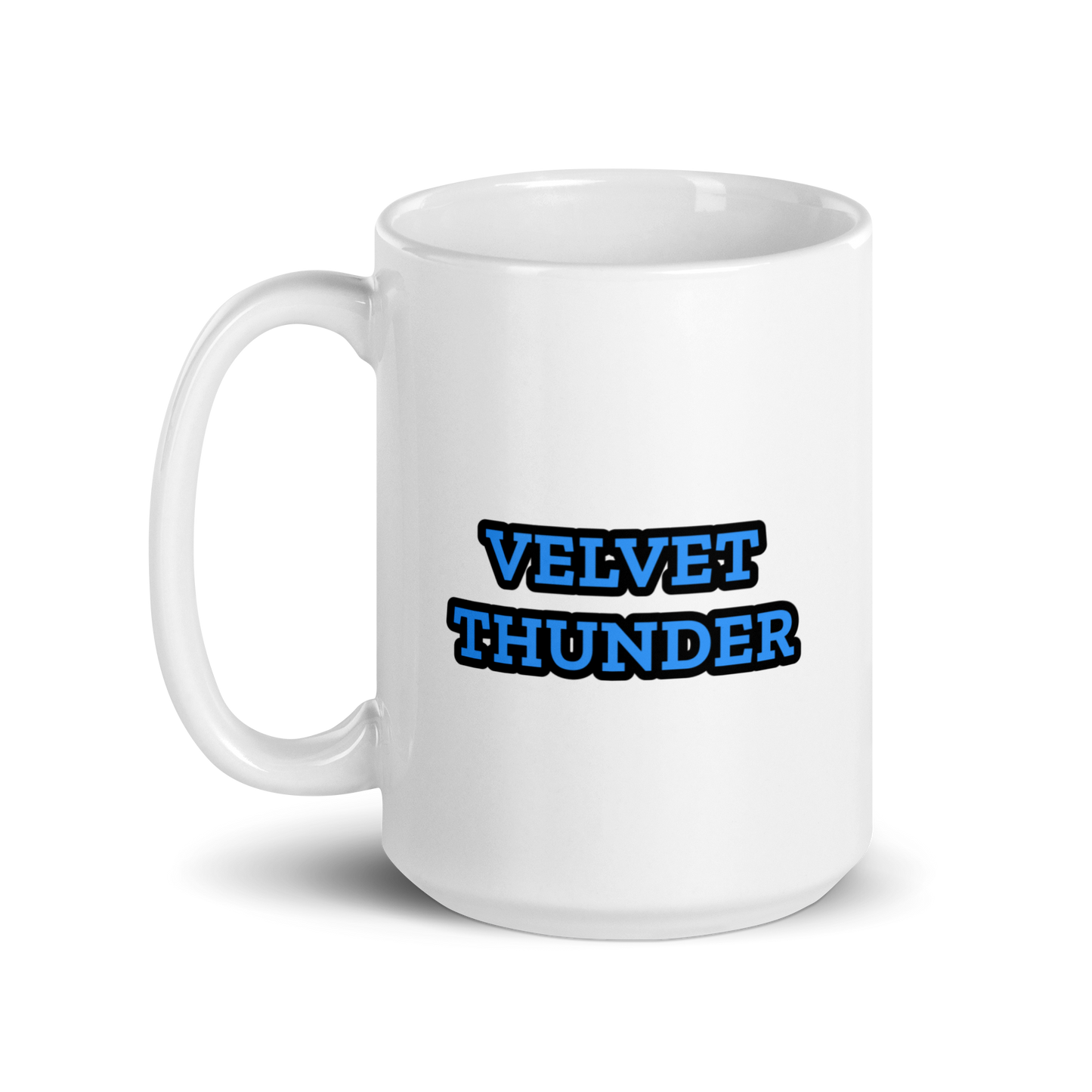 Velvet Thunder White glossy mug