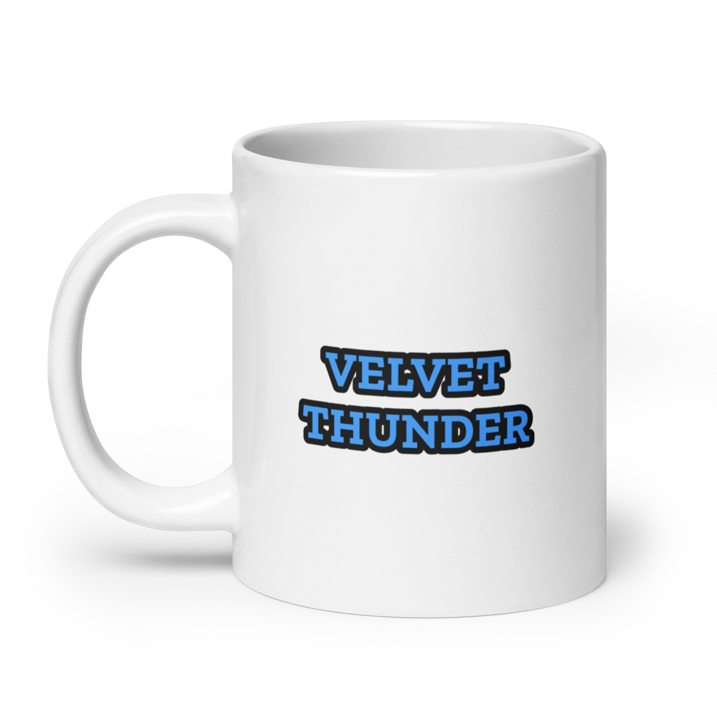 Velvet Thunder White glossy mug