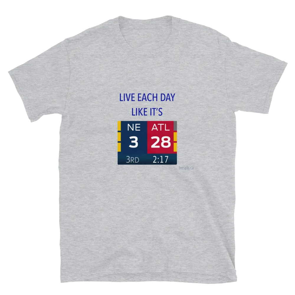 NFL Superbowl LI 2017 Patriots vs Falcons big comeback t-shirt in grey flatlay
