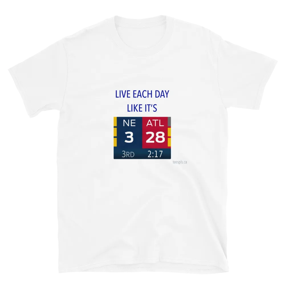 NFL Superbowl LI 2017 Patriots vs Falcons big comeback t-shirt in white flatlay