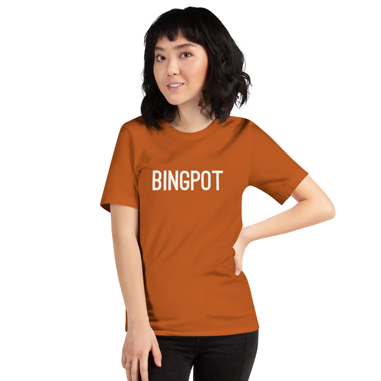 Brooklyn Nine-Nine Bingpot Tee in Autumn on woman front