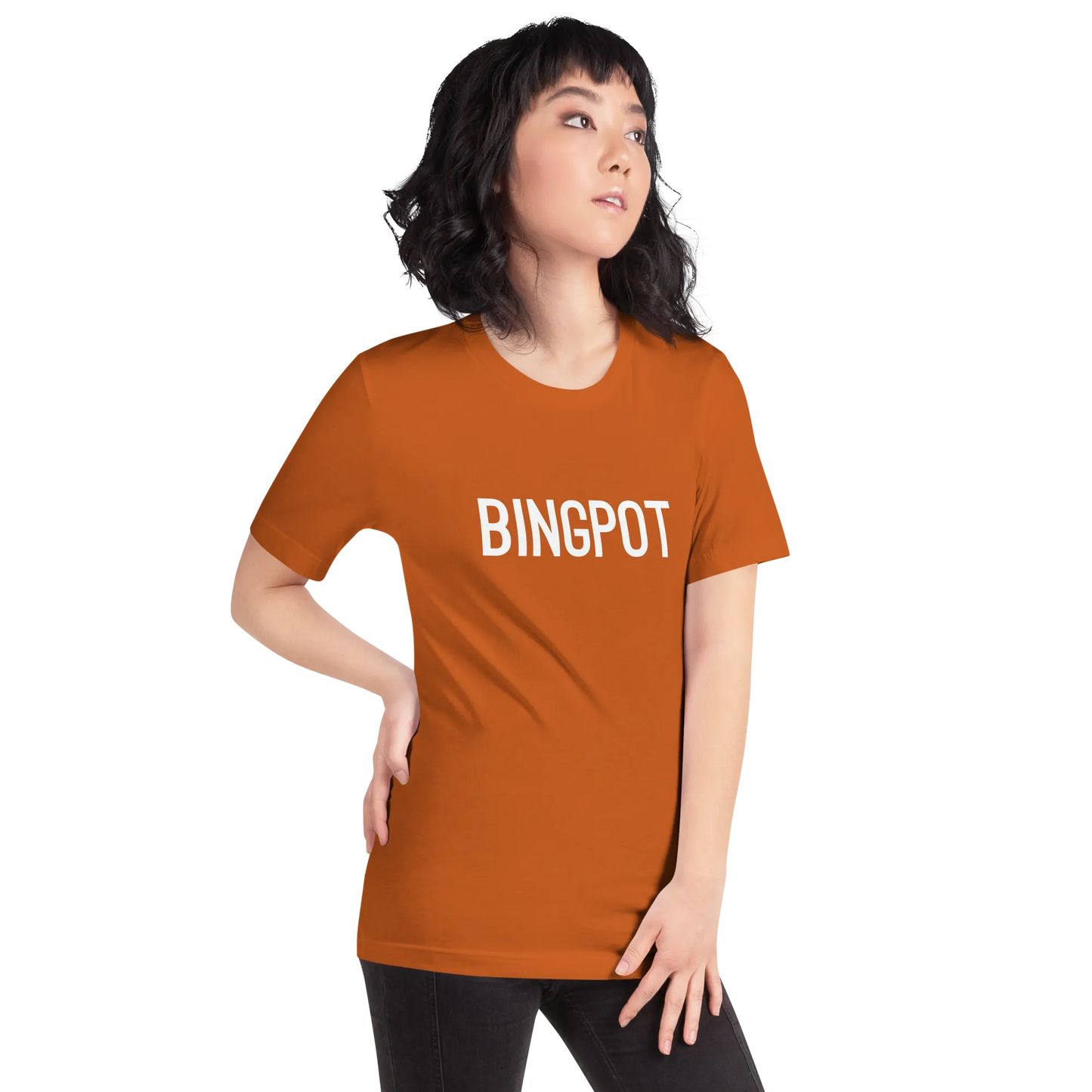Brooklyn Nine-Nine Bingpot Tee in Autumn on woman right