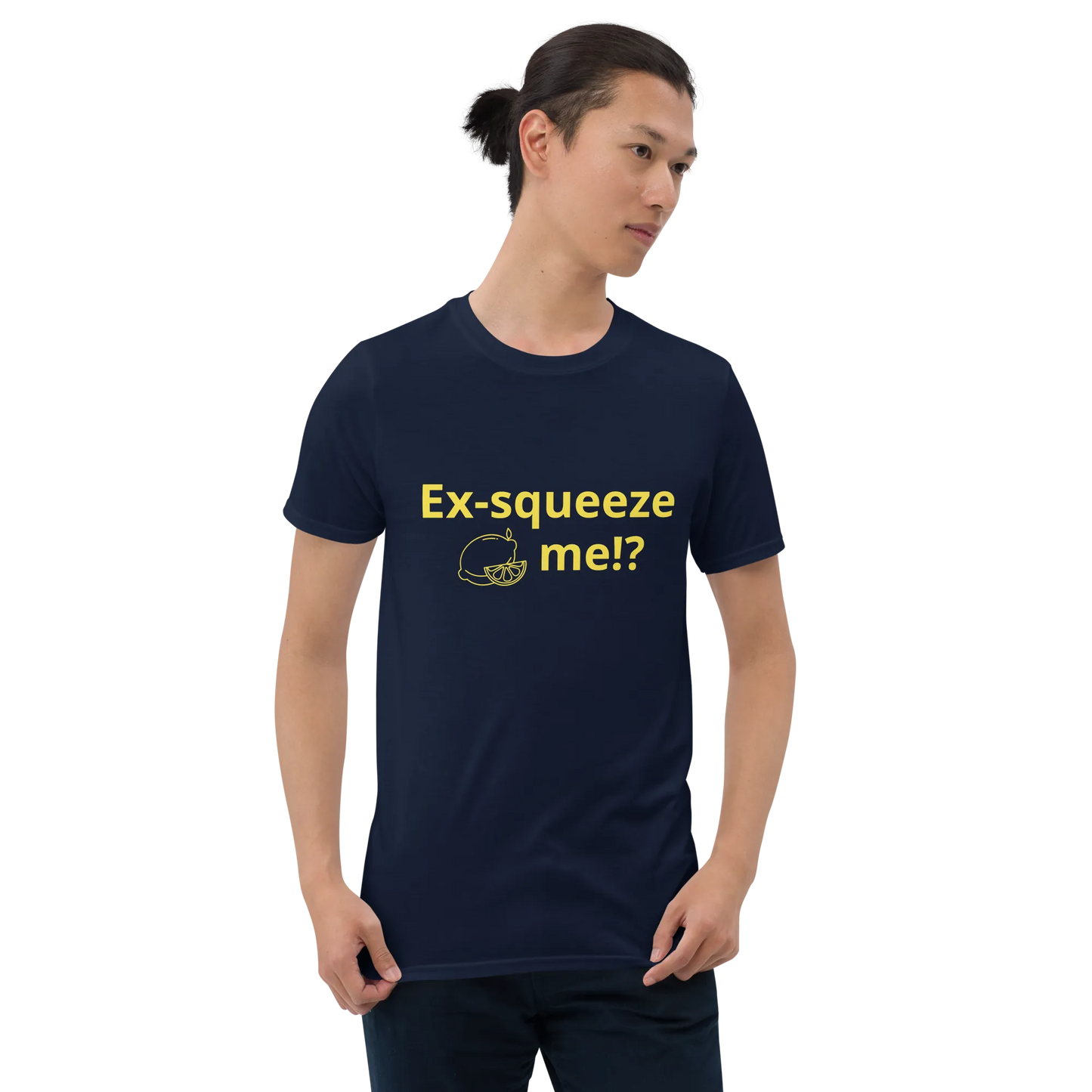 Ex-squeeze me Tee in Navy on man