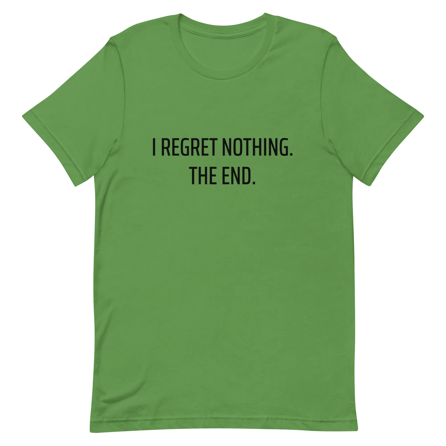 I Regret Nothing Tee in Leaf flatlay