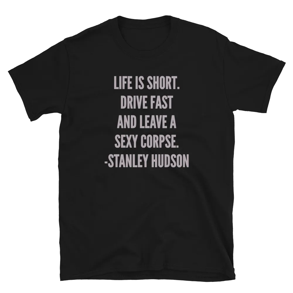 Life is Short Tee in Black flatlay
