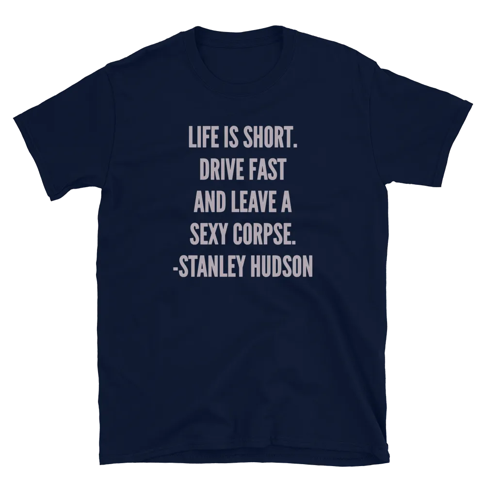 Life is Short Tee in Navy flatlay