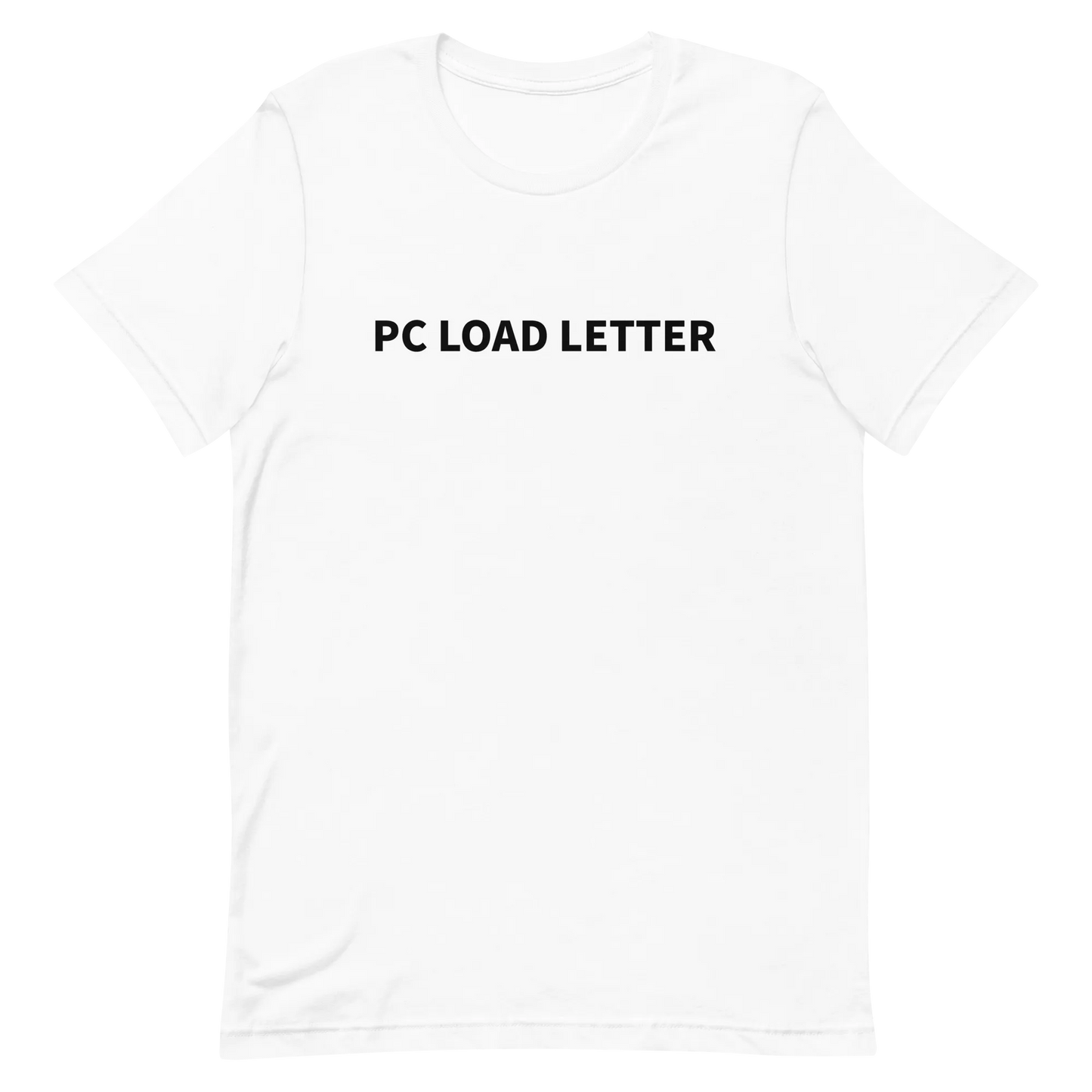 PC Load Letter Tee in White flatlay