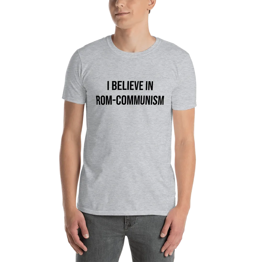 Rom-Communism (Front & Back) Tee in Sport Grey on man front