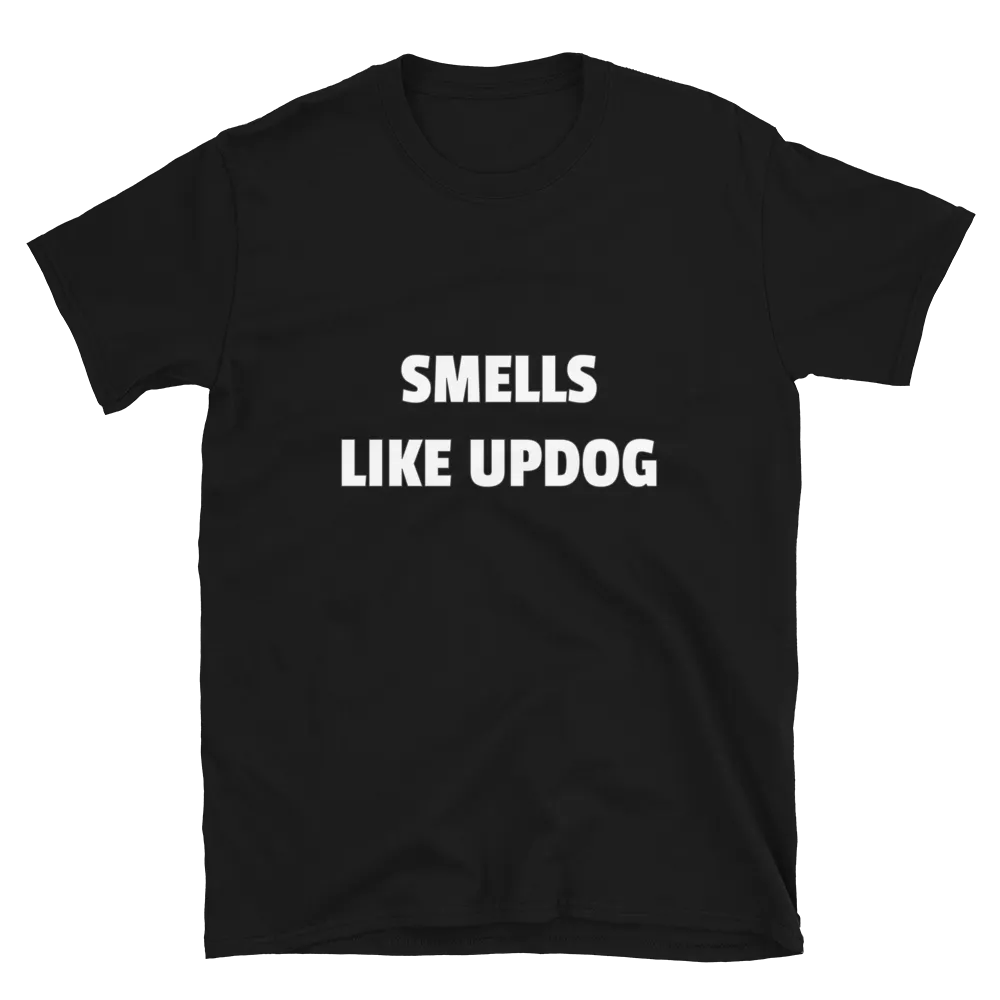 Smells Like Updog Tee in Black flatlay