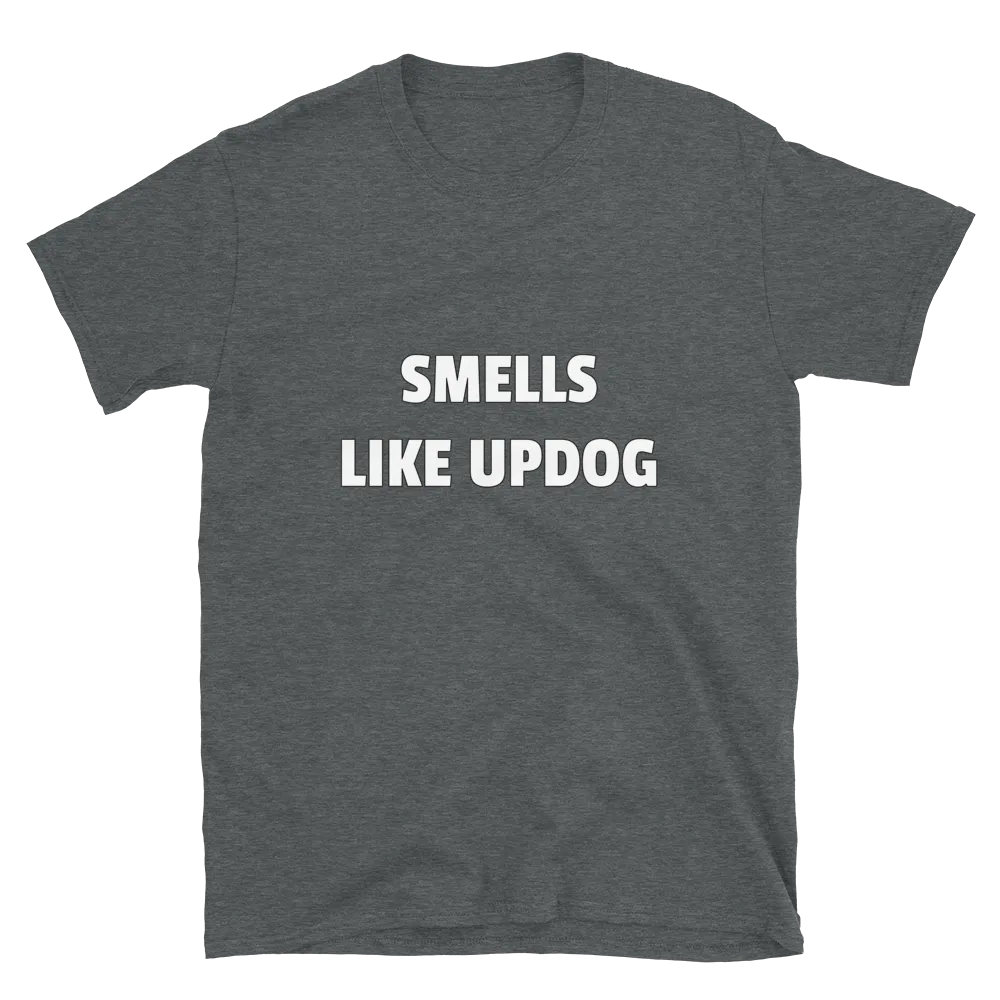 Smells Like Updog Tee in Sport Grey flatlay