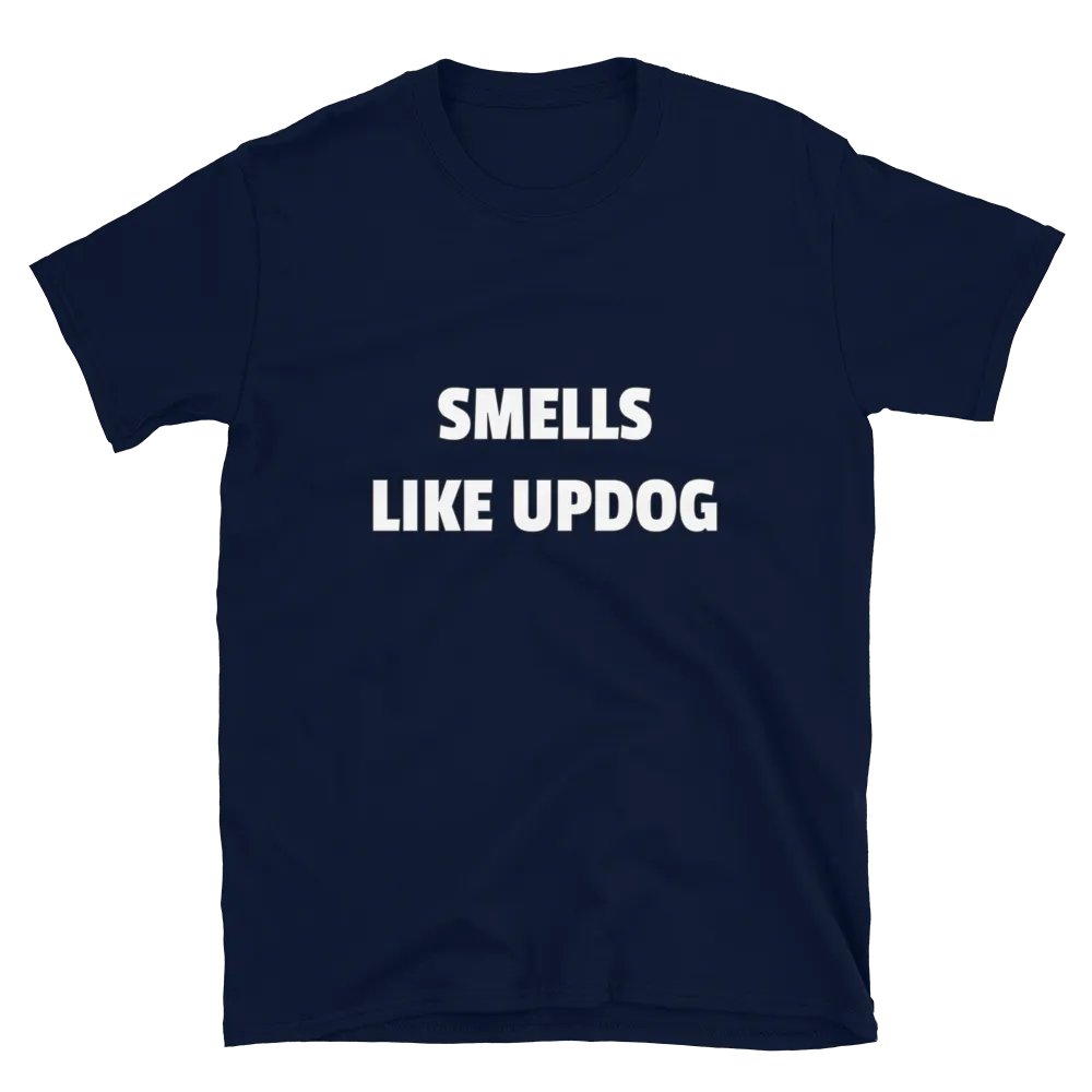 Smells Like Updog Tee in Navy flatlay