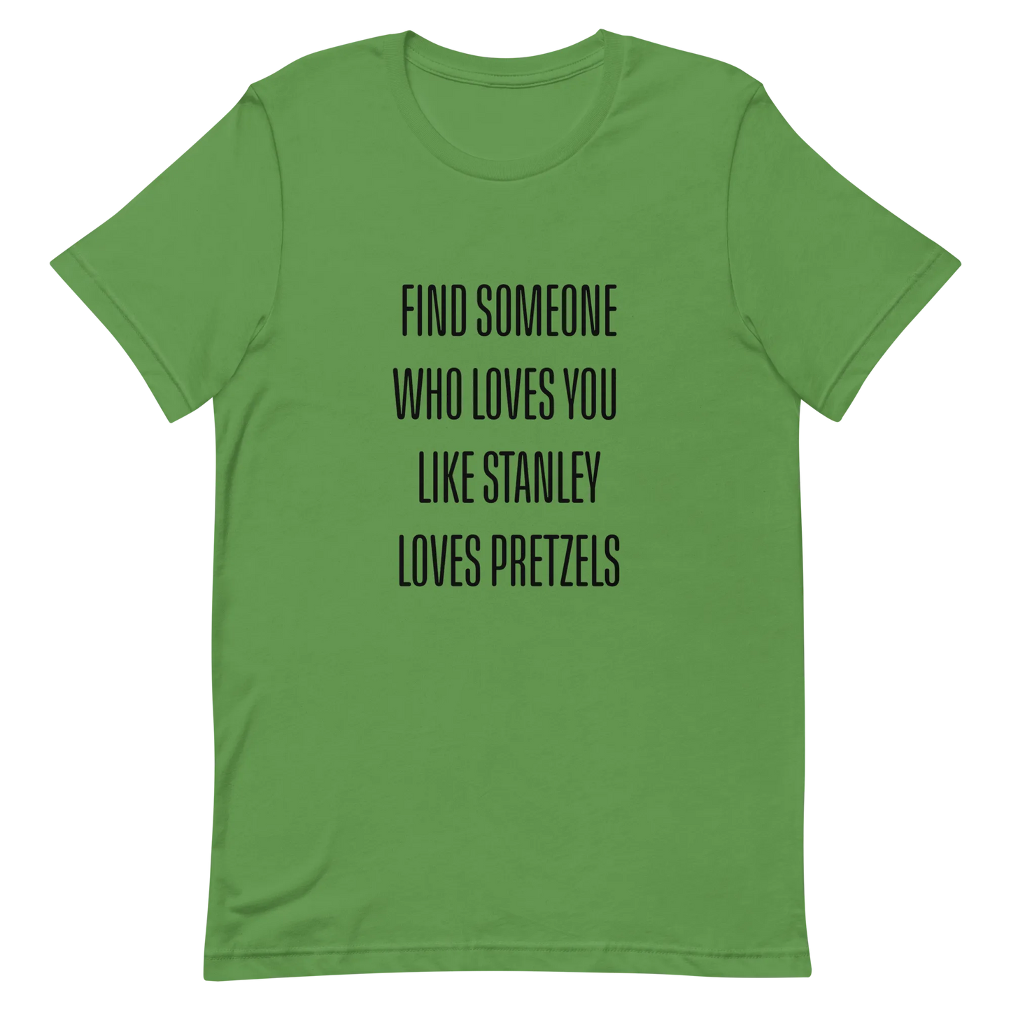 Stanley Loves Pretzels Tee in Leaf flatlay