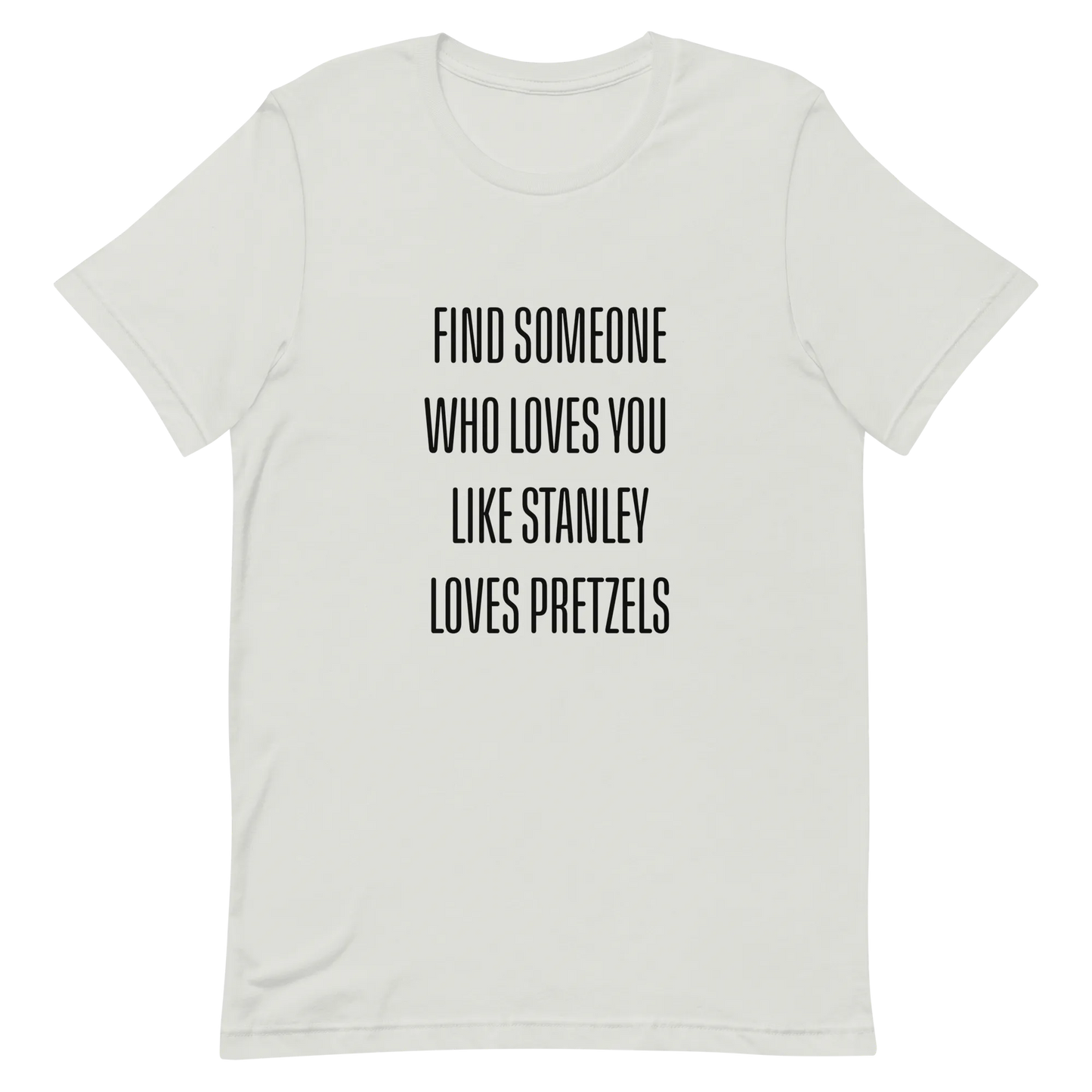 Stanley Loves Pretzels Tee in Silver flatlay