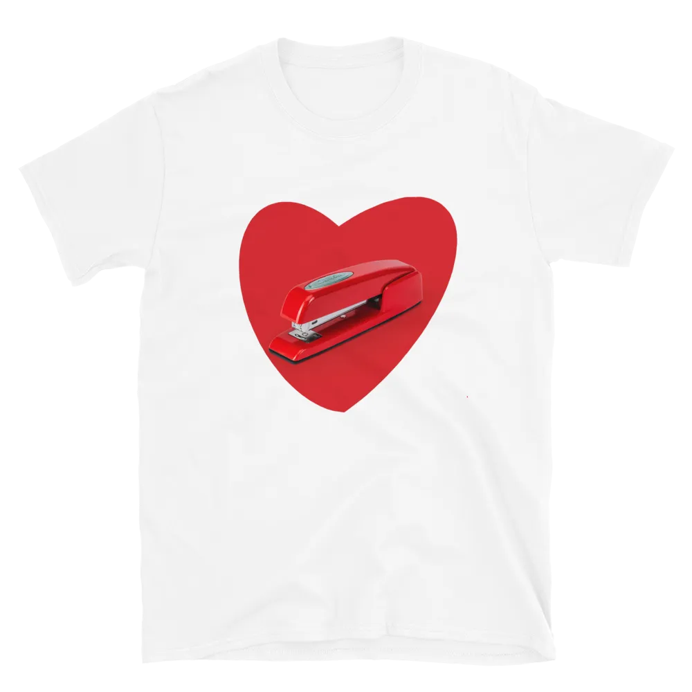 That's my stapler Tee in White flatlay
