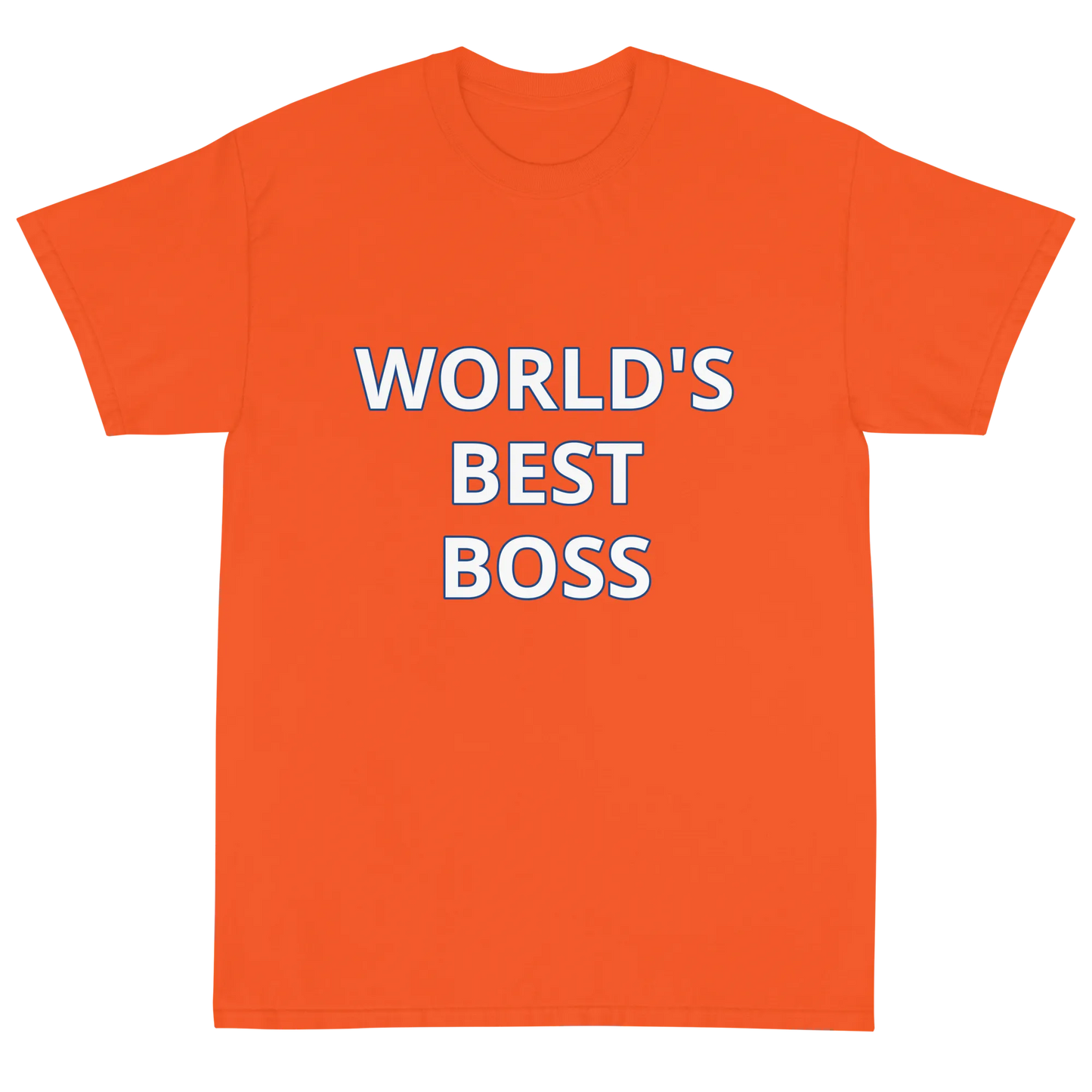 World's Best Boss Tee in Orange flatlay