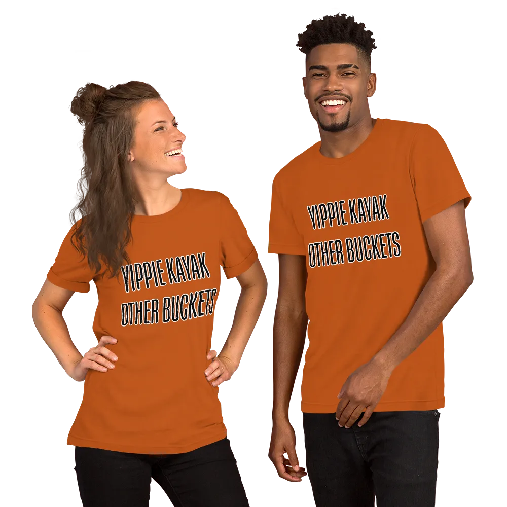 Yippie Kayak Other Buckets Tee in Autumn on couple