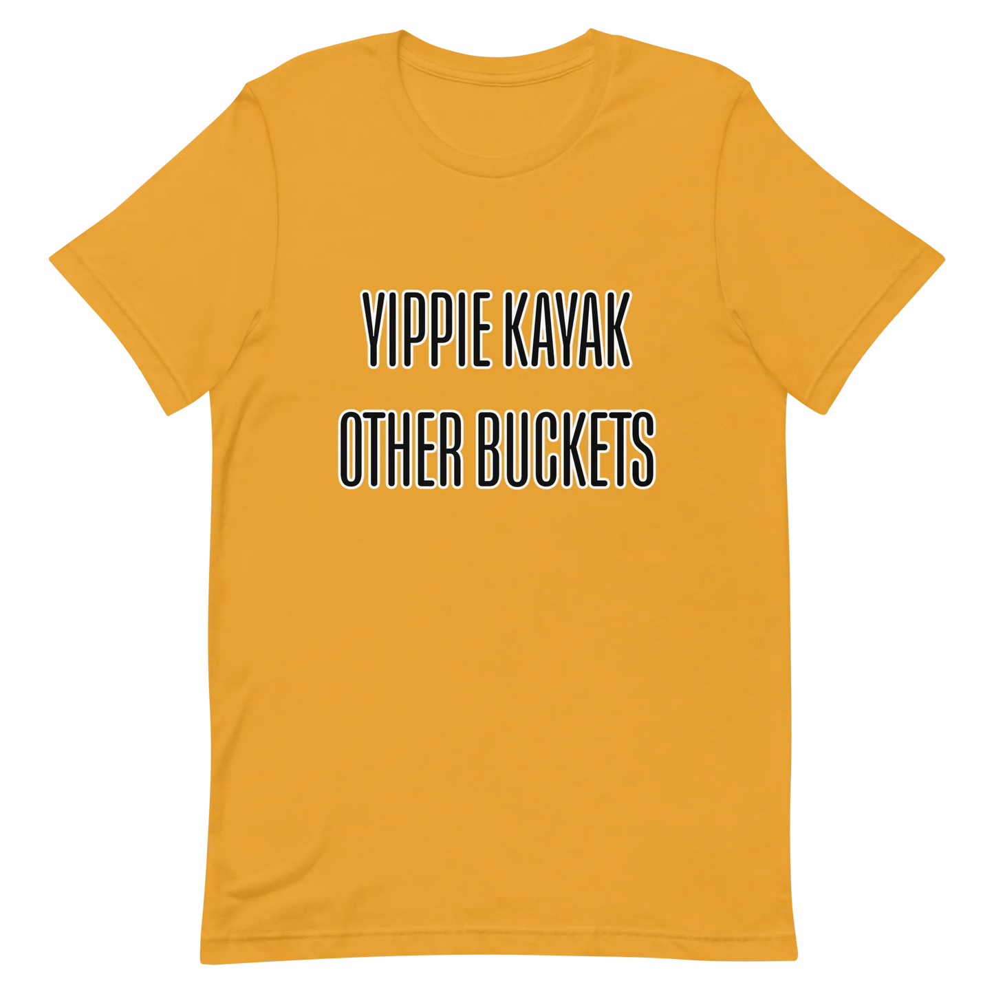 Yippie Kayak Other Buckets Tee in Mustard flatlay