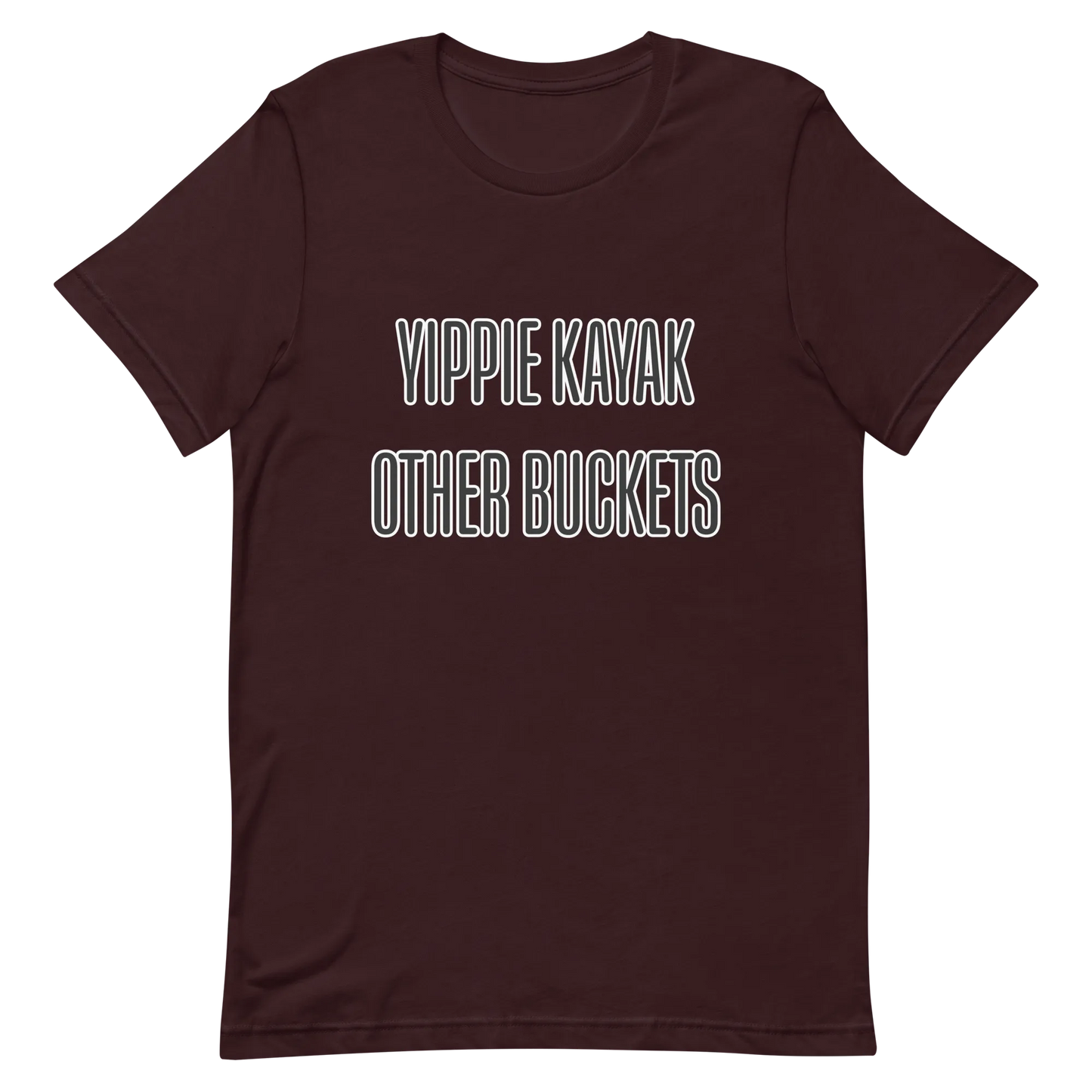 Yippie Kayak Other Buckets Tee in Oxblood Black flatlay