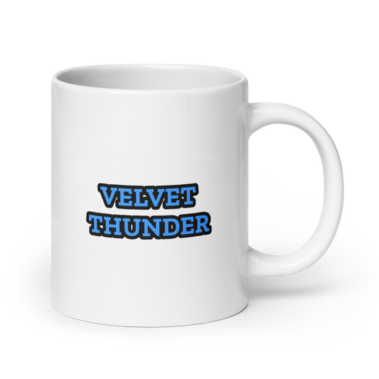 Velvet Thunder White glossy mug
