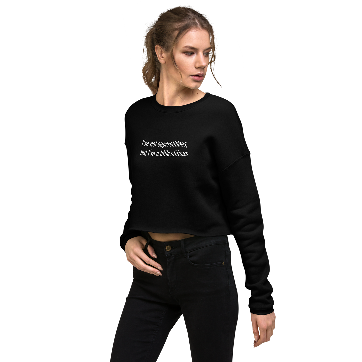 Little Stitious Crop Sweatshirt