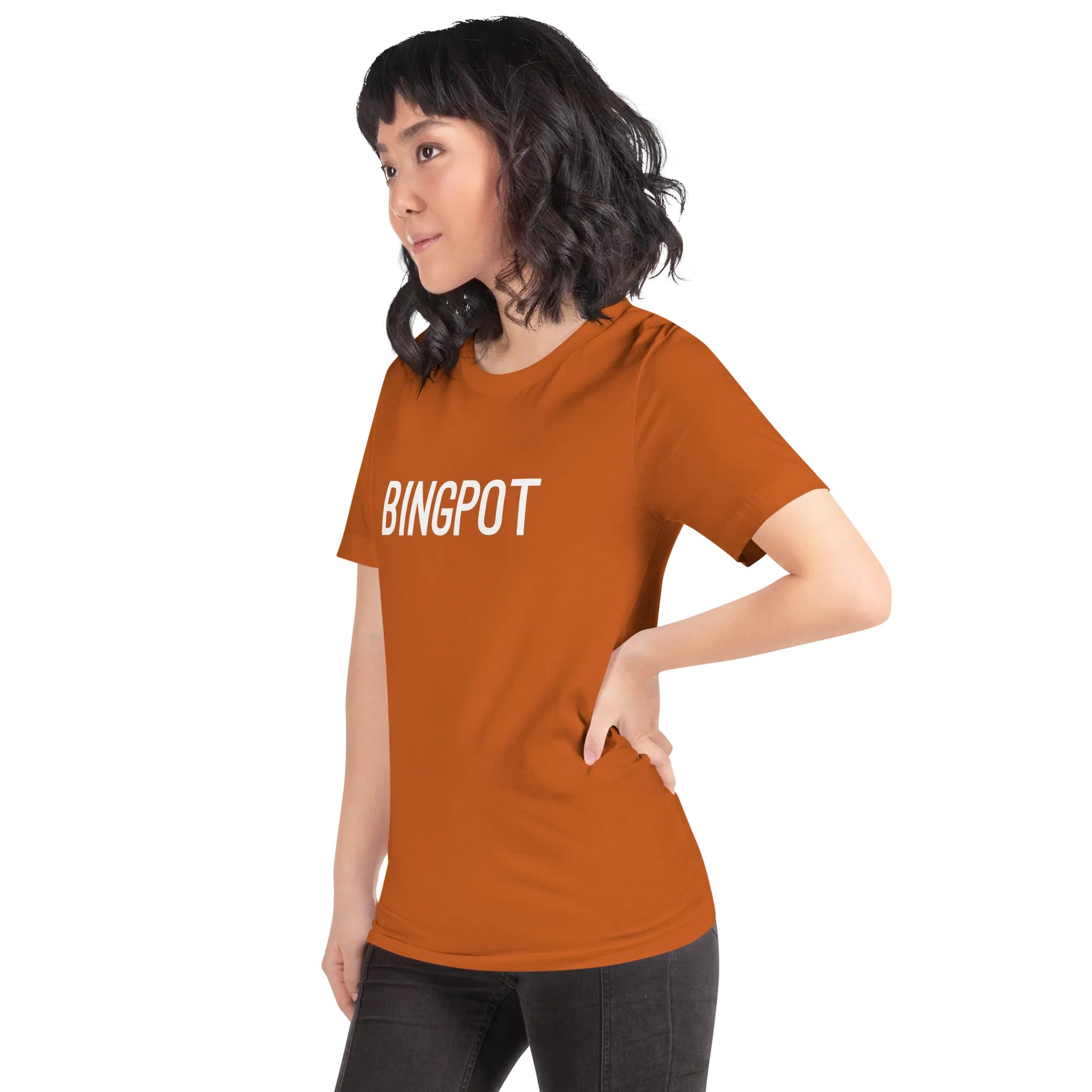 Brooklyn Nine-Nine Bingpot Tee in Autumn on woman left