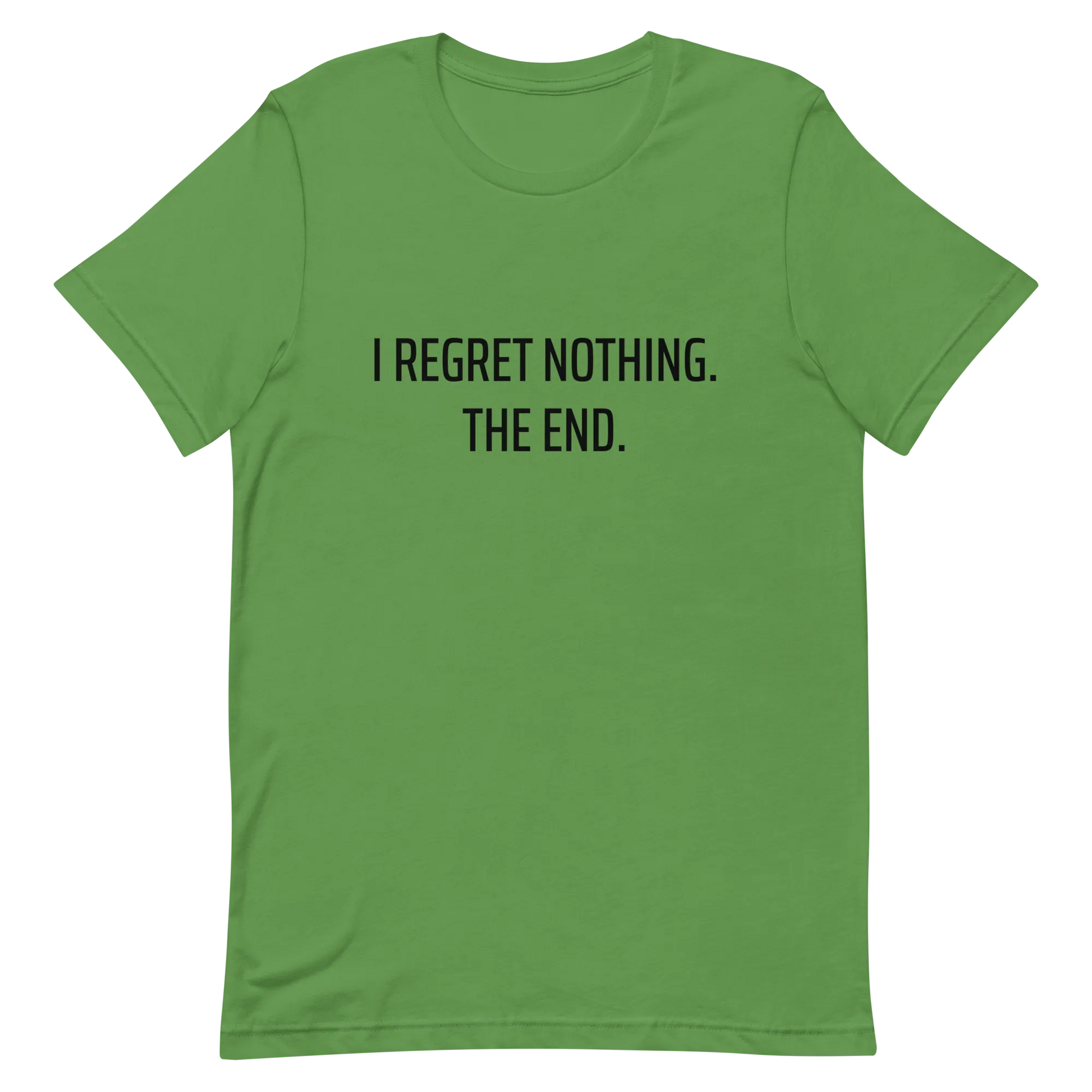 I Regret Nothing Tee in Leaf flatlay