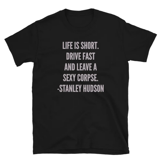 Life is Short Tee in Black flatlay