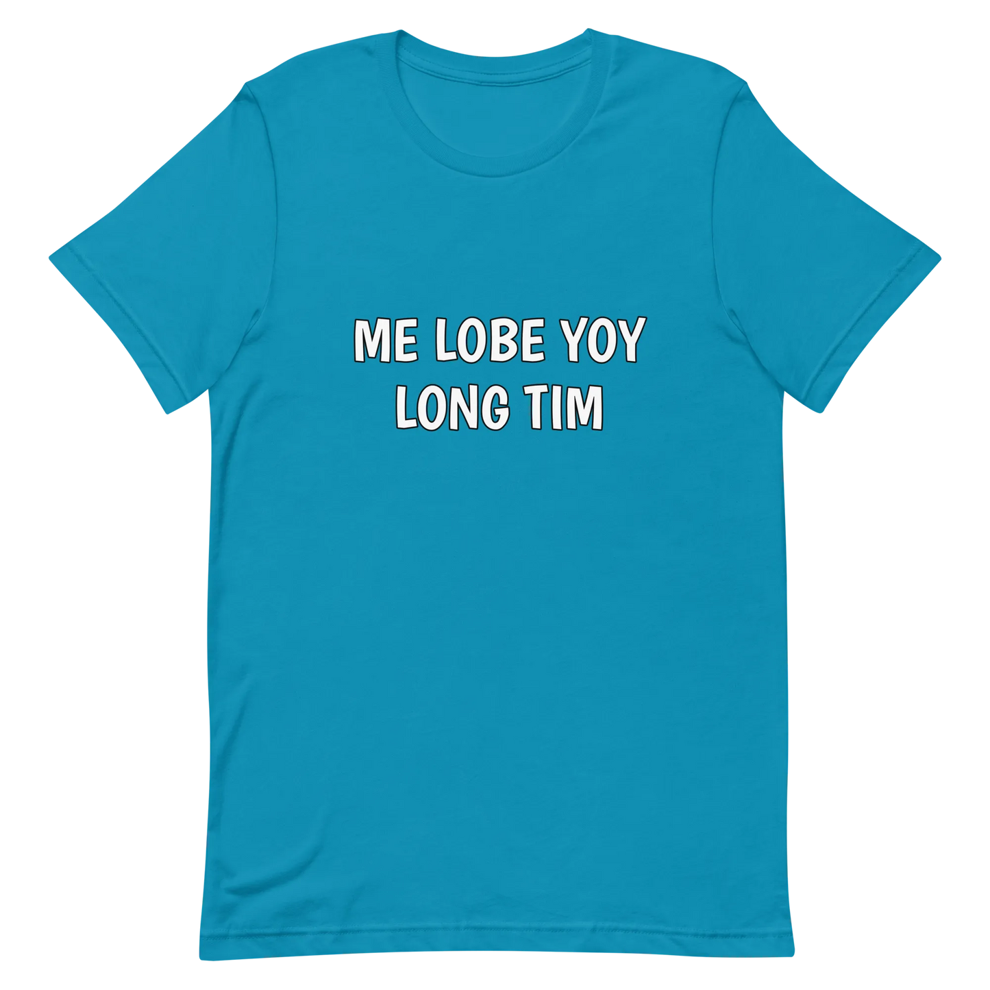 Me Lobe Yoy Long Tim Tee in Aqua flatlay