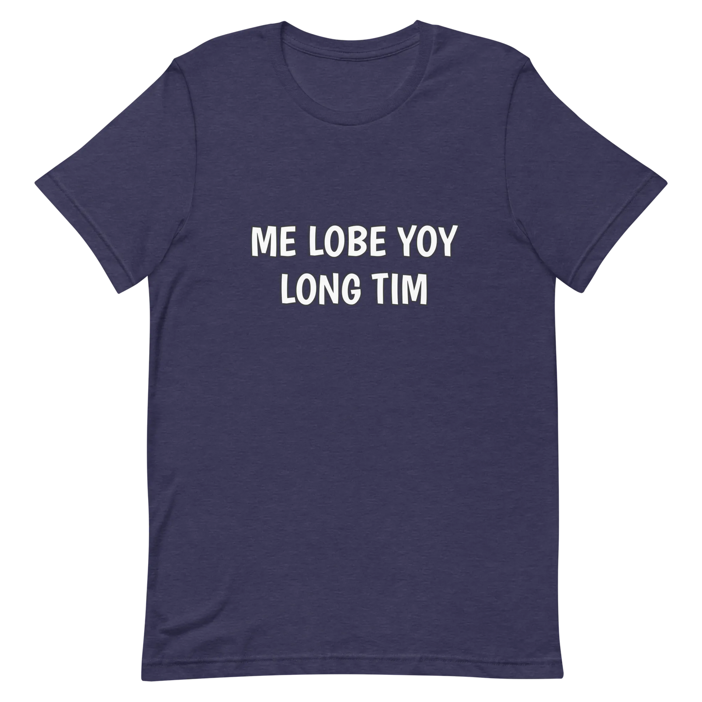 Me Lobe Yoy Long Tim Tee in Heather Midnight Navy flatlay