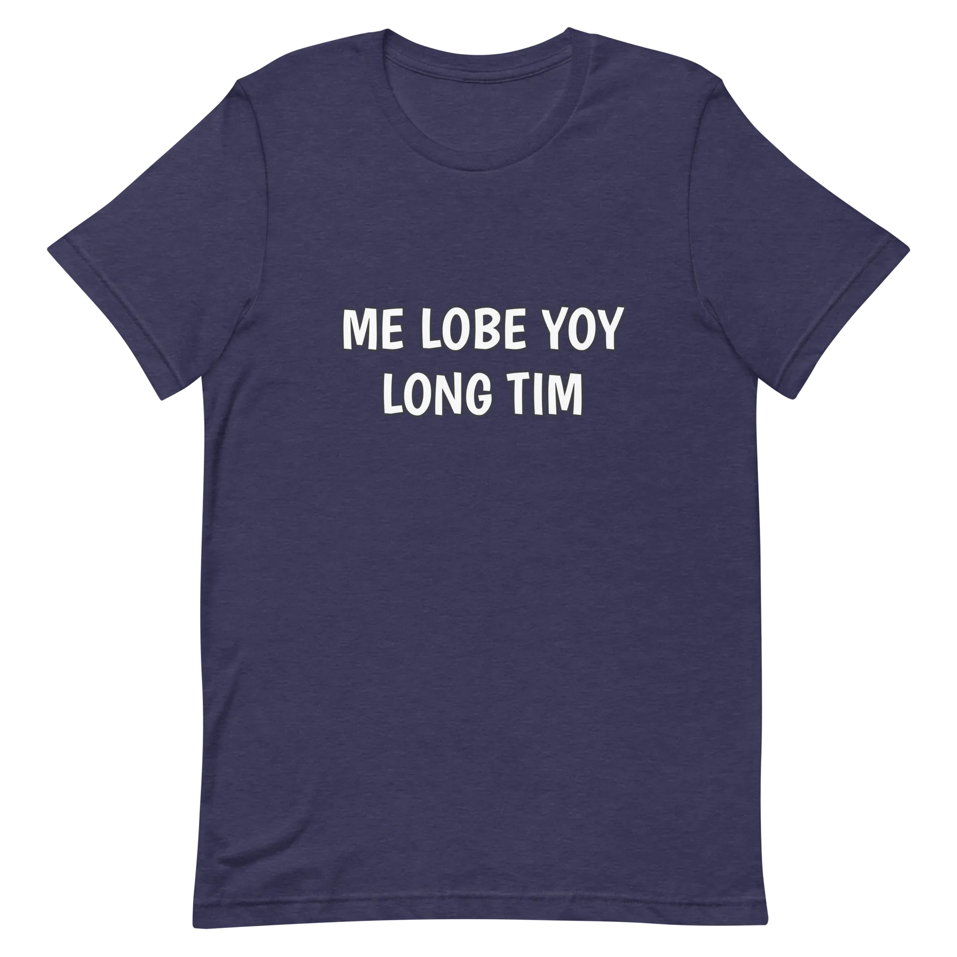 Me Lobe Yoy Long Tim Tee in Heather Midnight Navy flatlay
