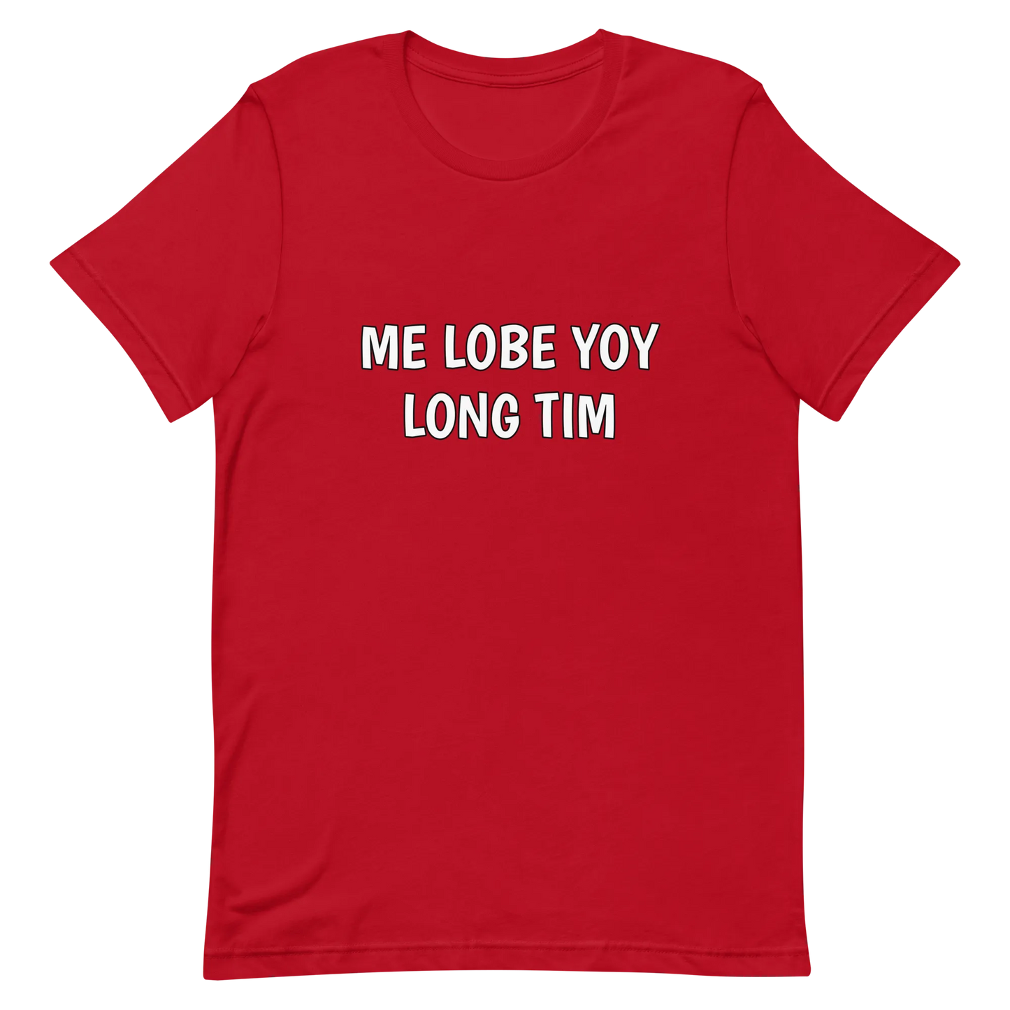 Me Lobe Yoy Long Tim Tee in Red flatlay