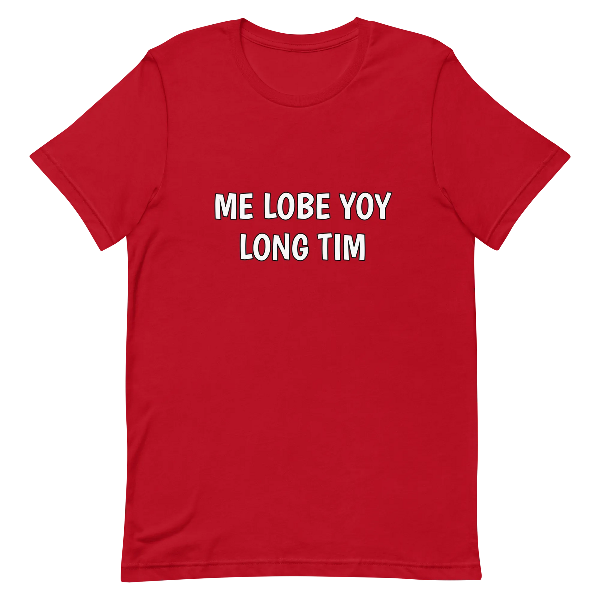 Me Lobe Yoy Long Tim Tee in Red flatlay