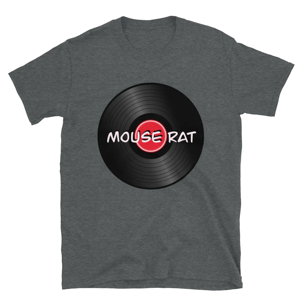 Mouse Rat Merch Tee in Dark Heather Grey flatlay