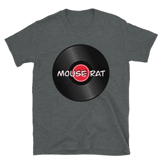 Mouse Rat Merch Tee in Dark Heather Grey flatlay