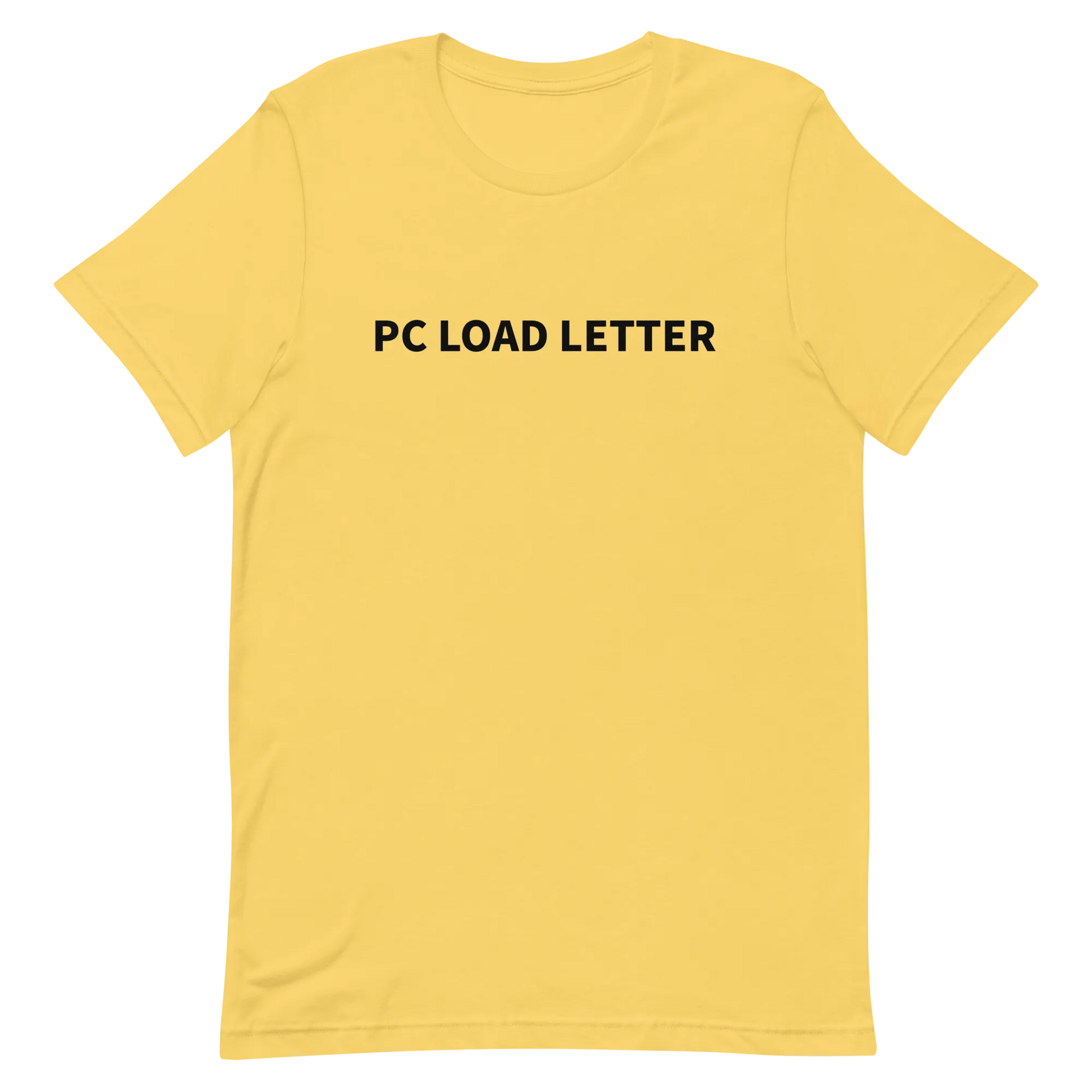 PC Load Letter Tee in Yellow flatlay