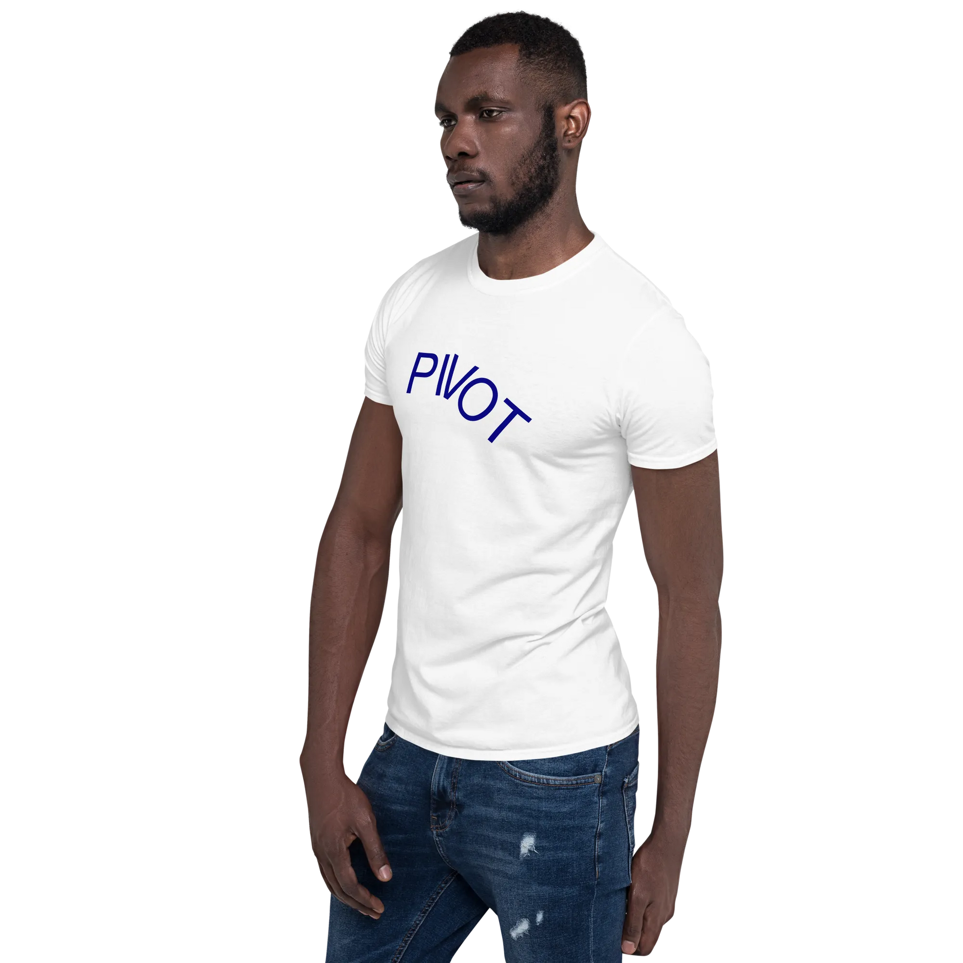 Pivot Tee in White on man left