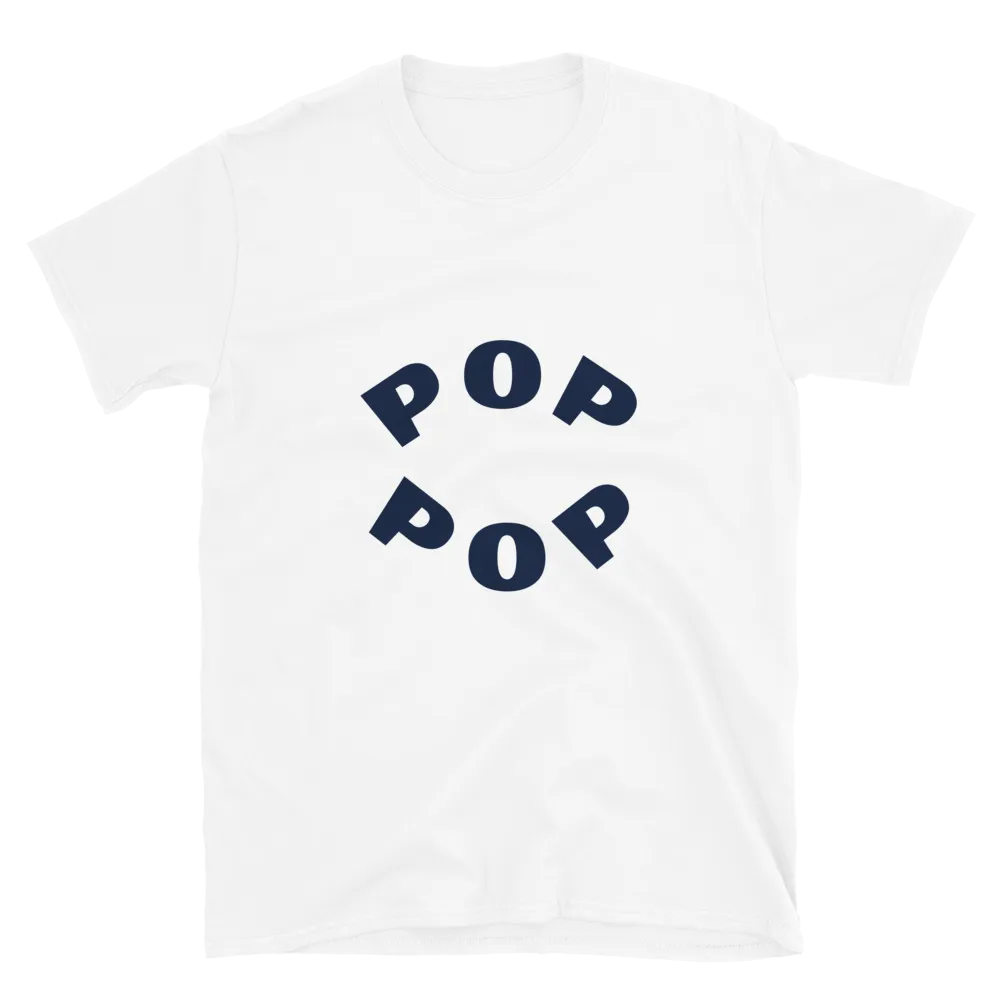 Pop Pop Tee in White flatlay
