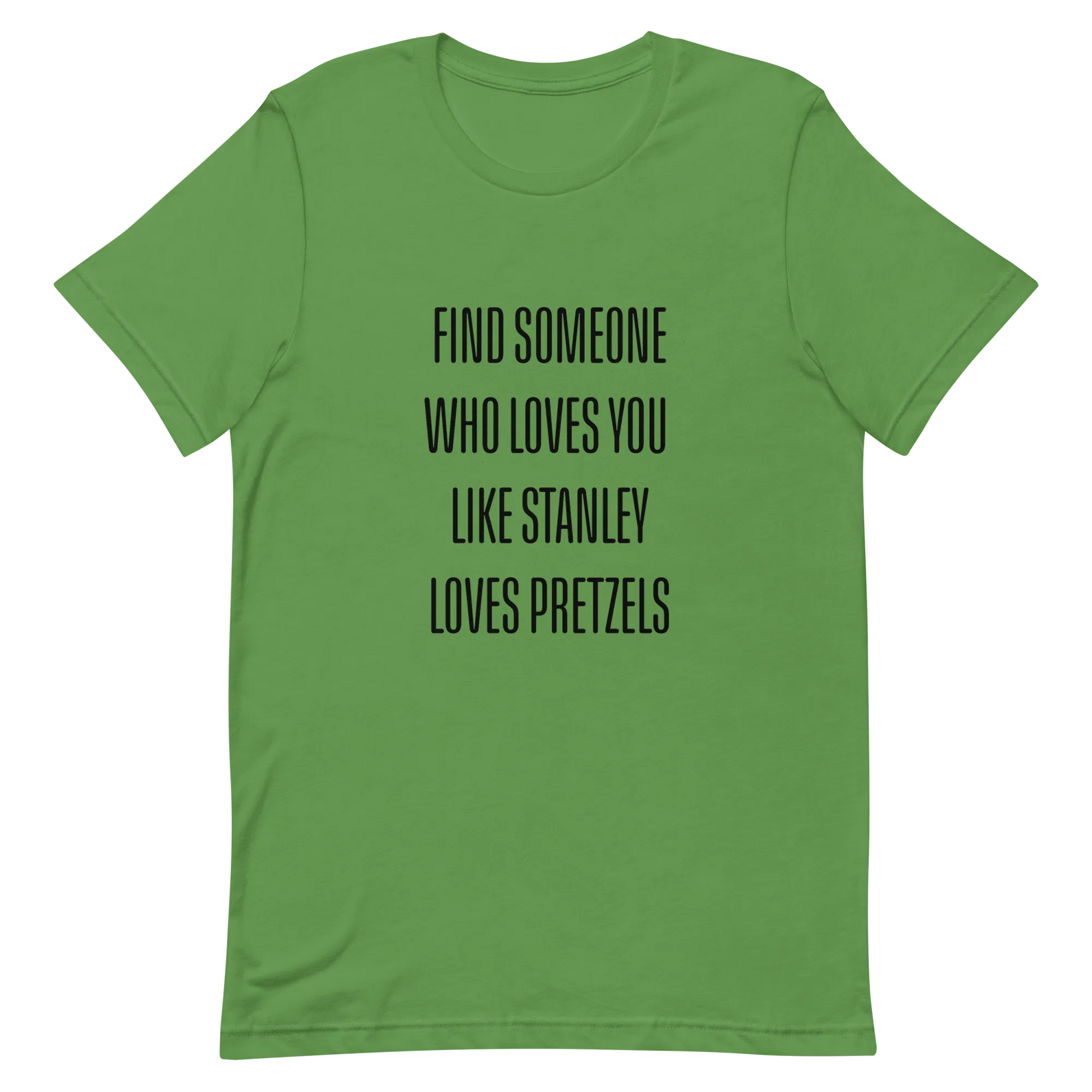 Stanley Loves Pretzels Tee in Leaf flatlay