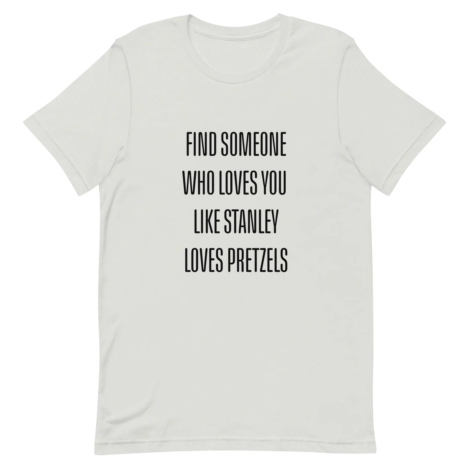 Stanley Loves Pretzels Tee in Silver flatlay