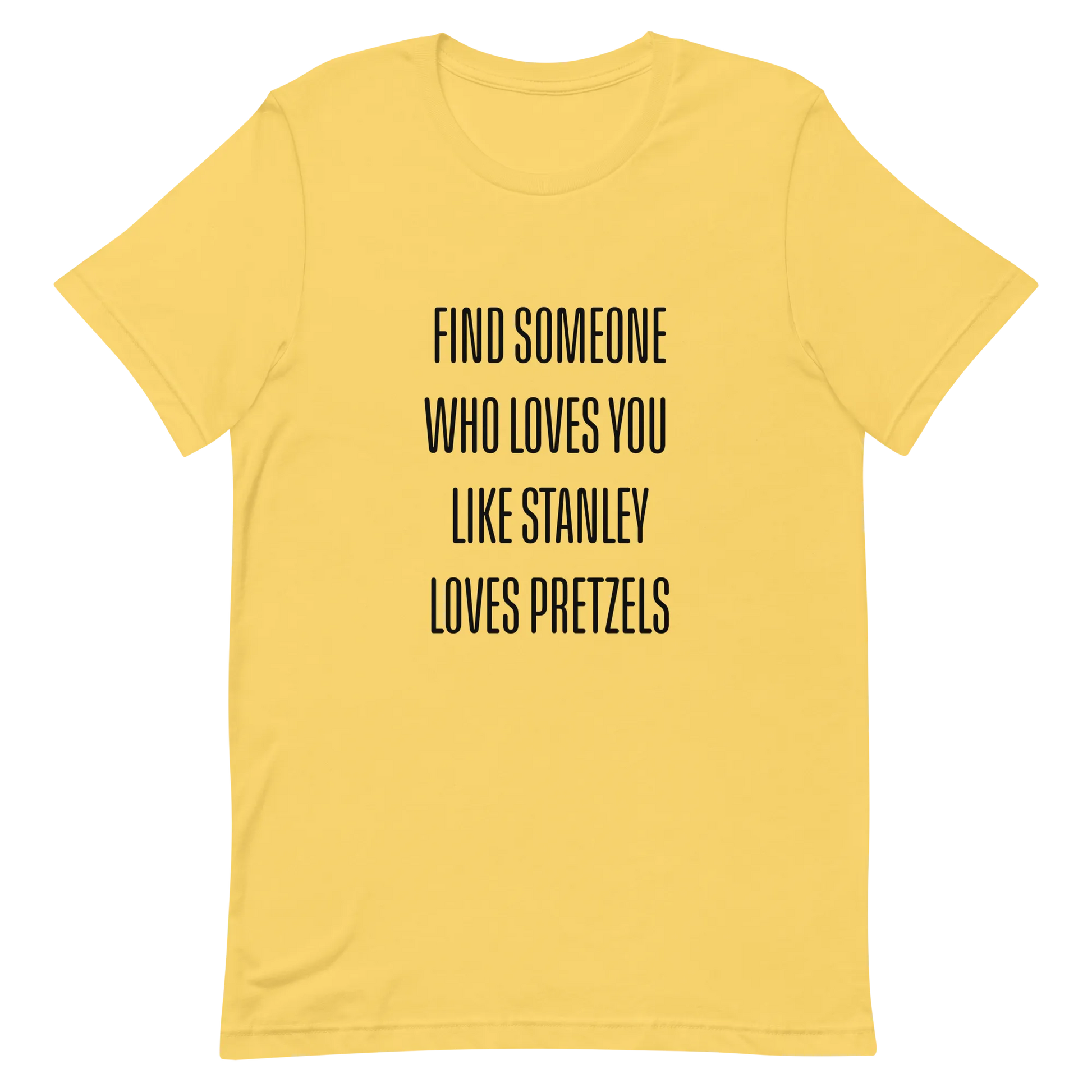 Stanley Loves Pretzels Tee in Yellow flatlay
