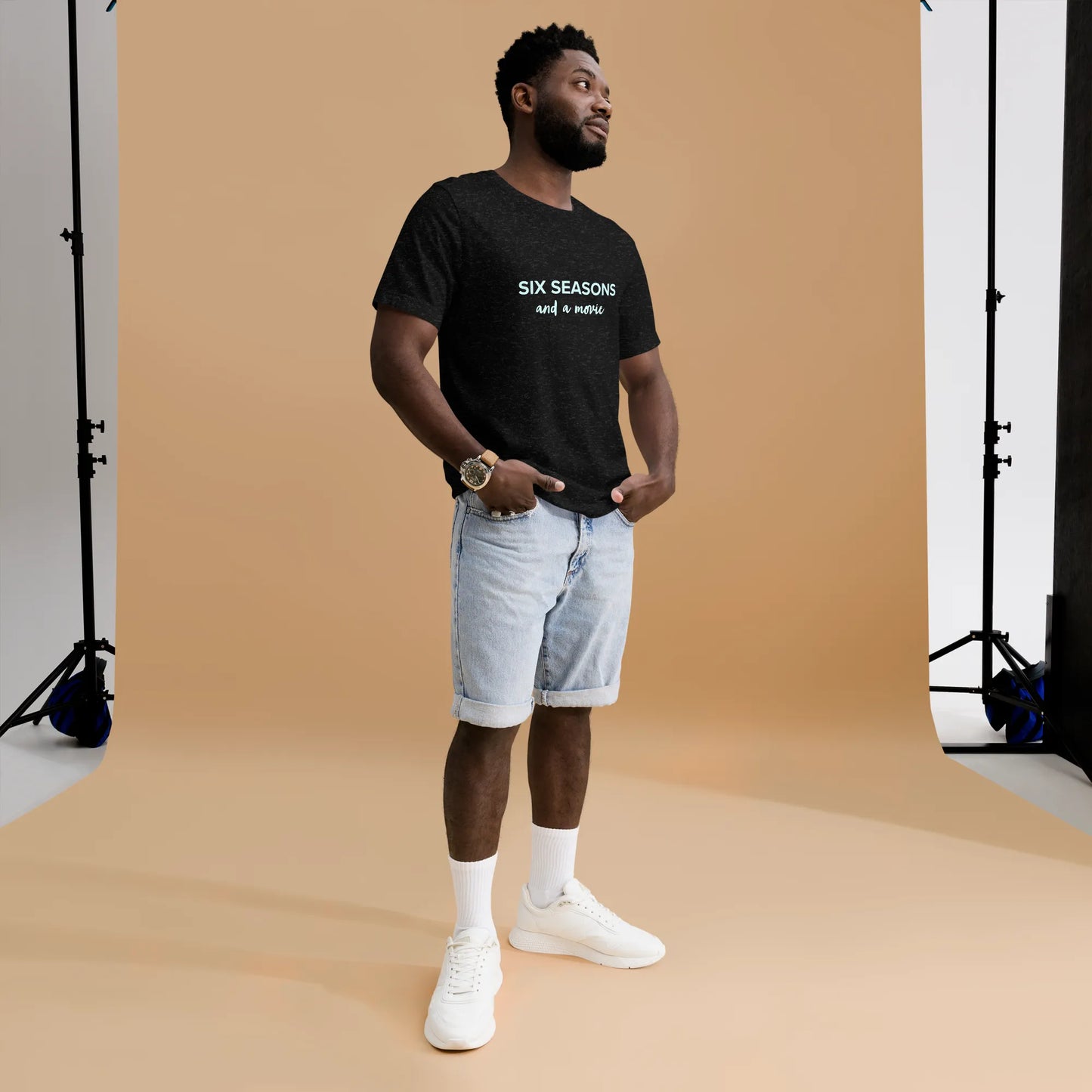 Six Seasons and a Movie Tee in Black on man right