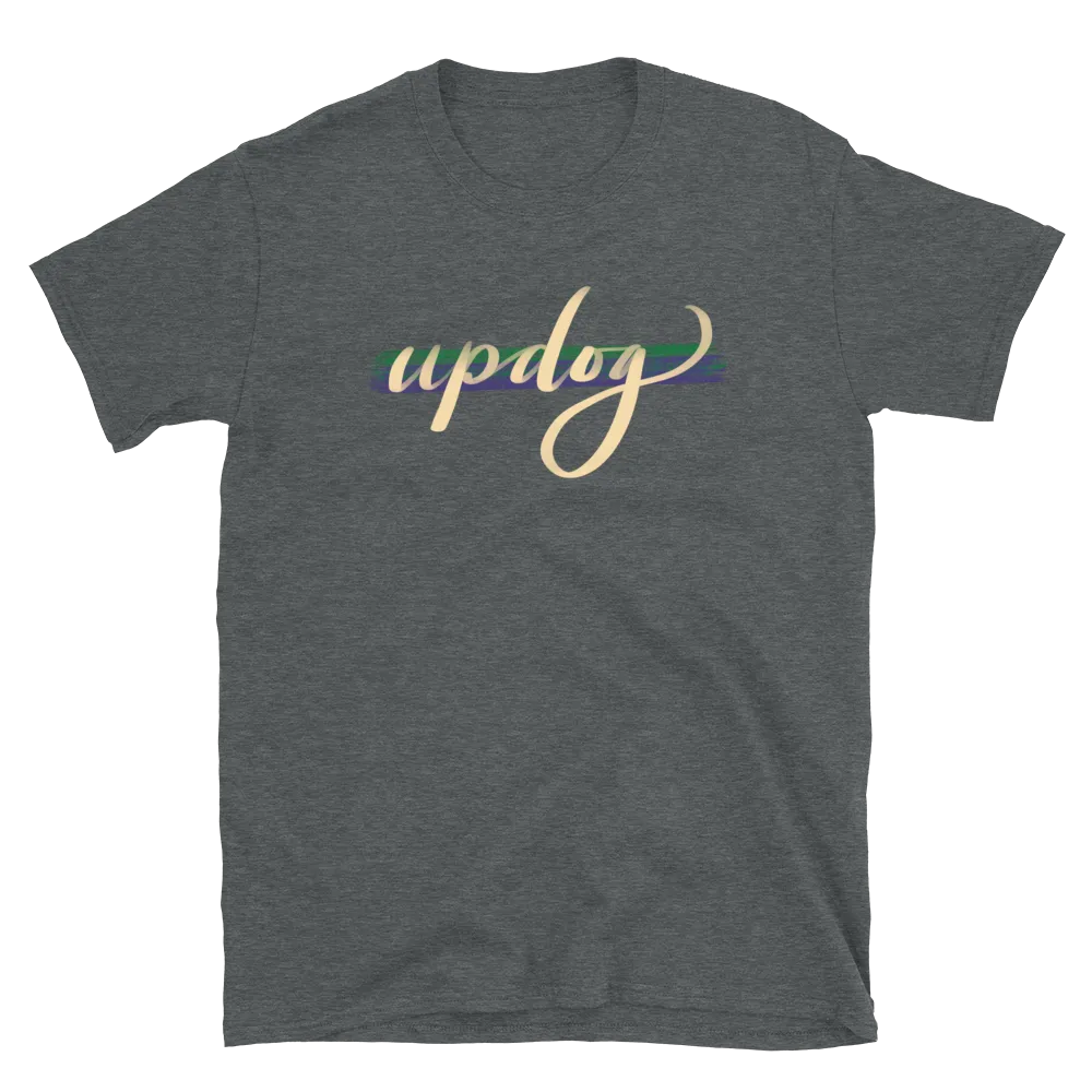 Updog Tee in Dark Heather Grey flatlay