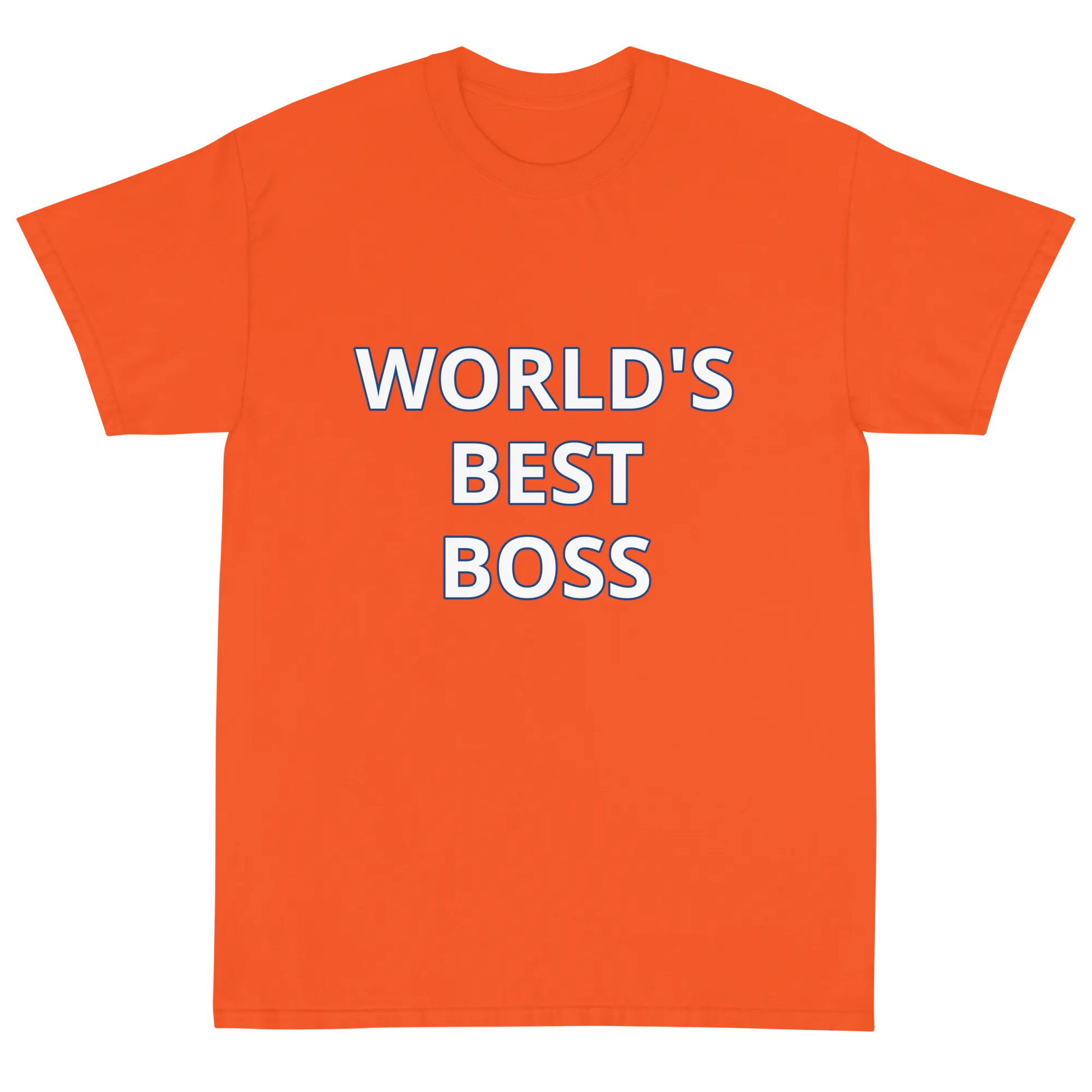 World's Best Boss Tee in Orange flatlay