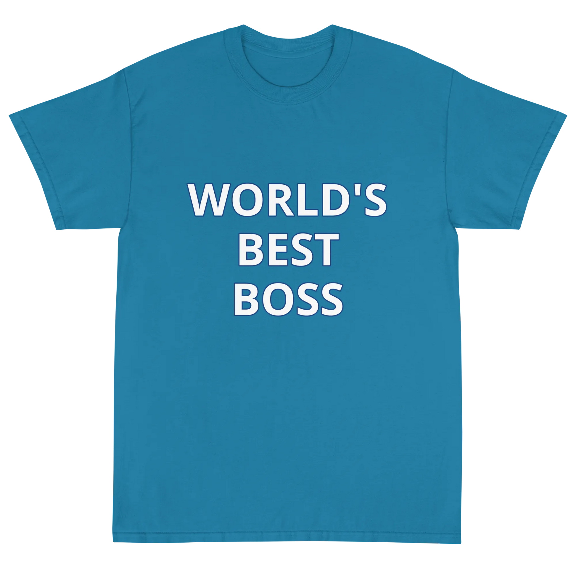 World's Best Boss Tee in Sapphire flatlay