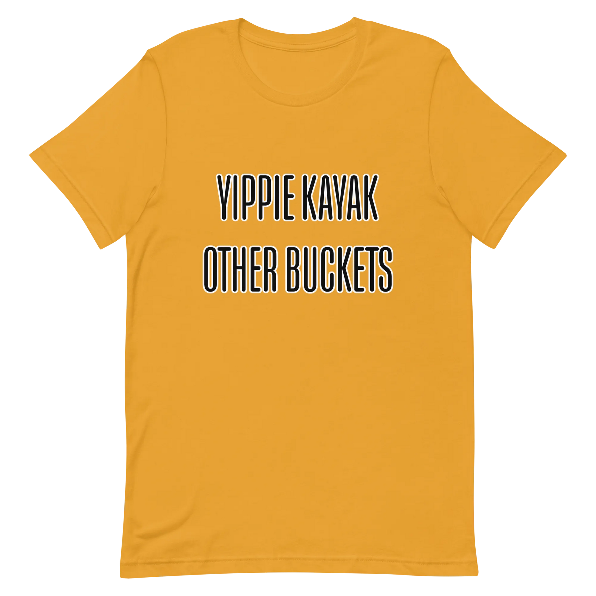 Yippie Kayak Other Buckets Tee in Mustard flatlay