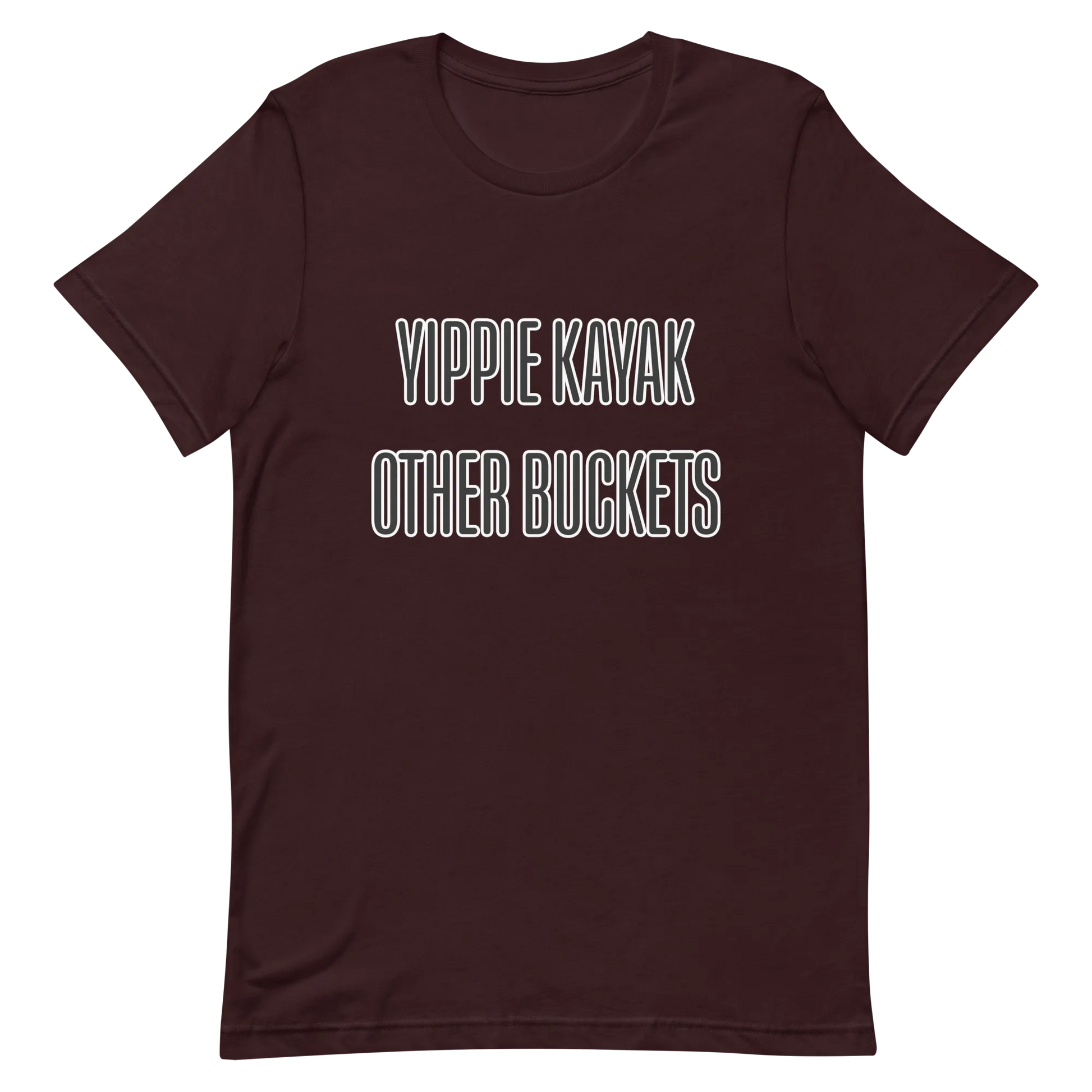 Yippie Kayak Other Buckets Tee in Oxblood Black flatlay